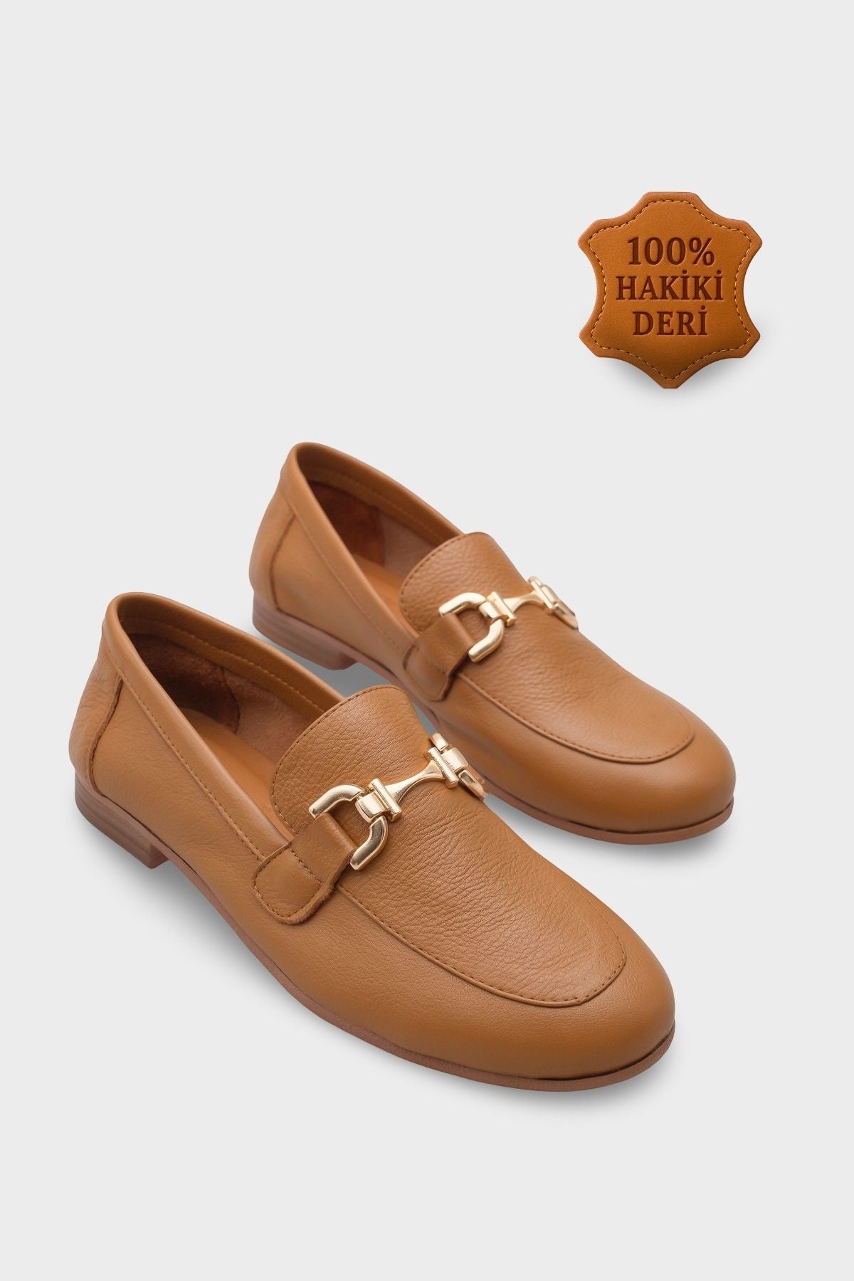 Cally Hakiki Deri Kadın Loafer