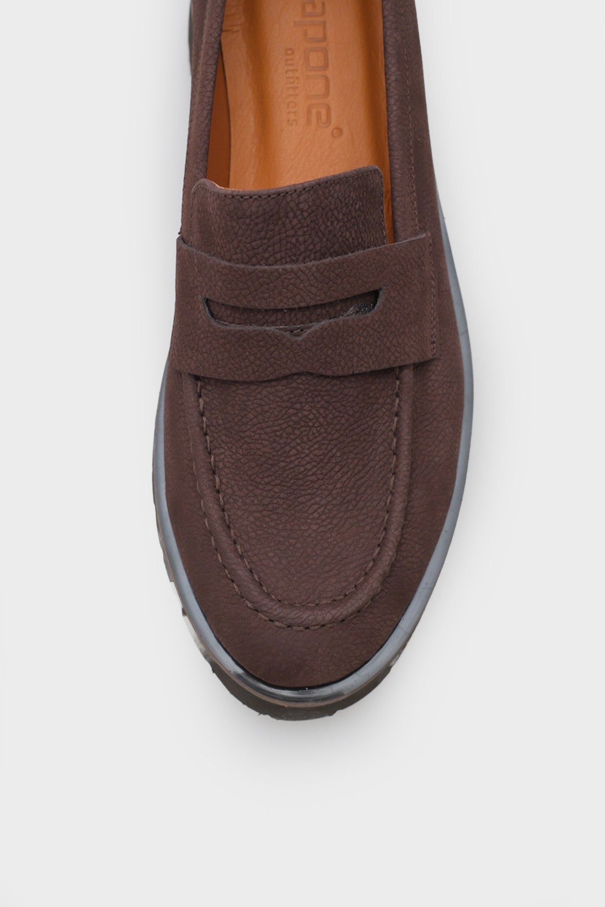 Mantar Tabanlı Deri Kadın Loafer