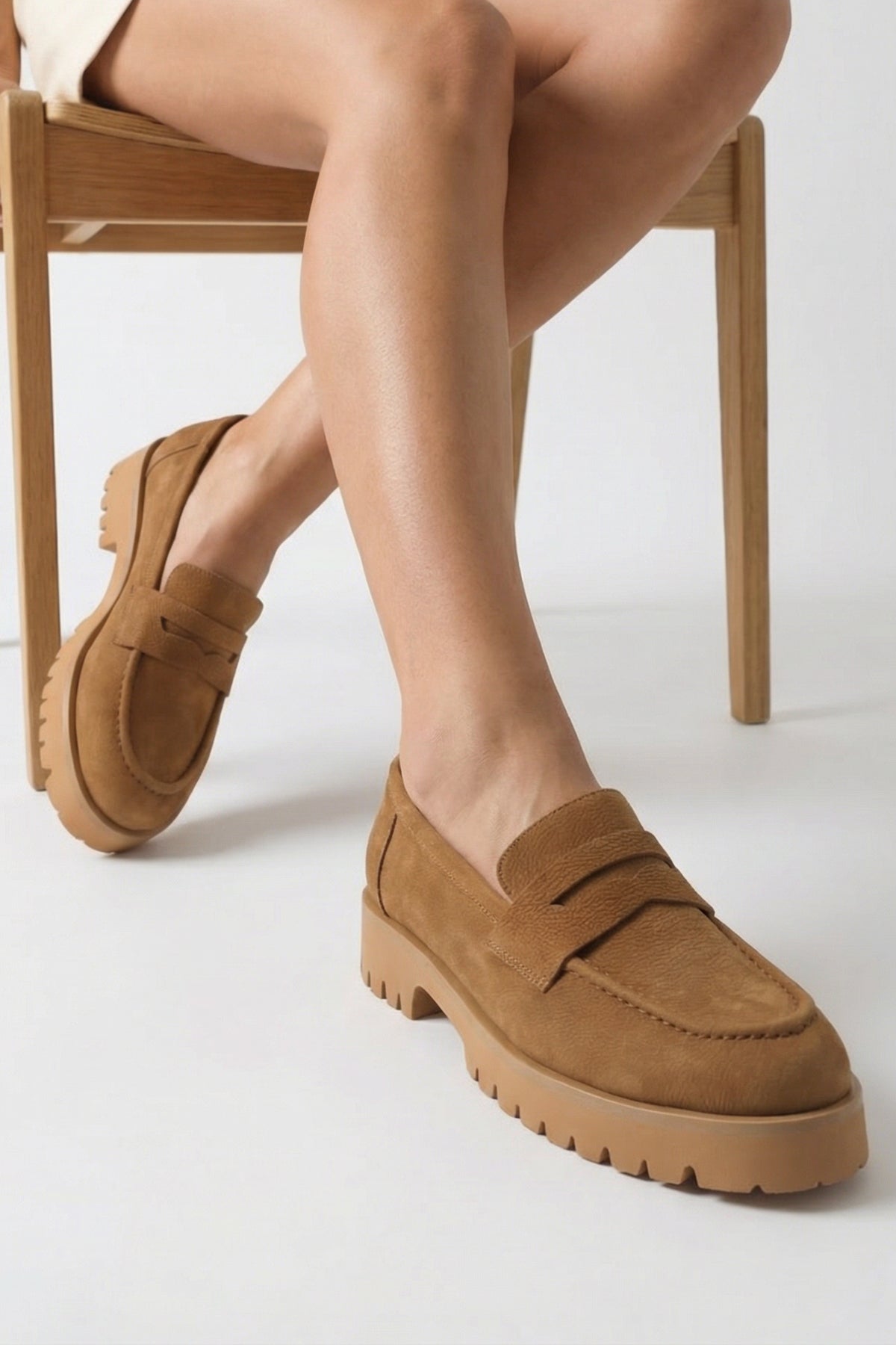 Tisha Mantar Tabanlı Hakiki Deri Kadın Loafer