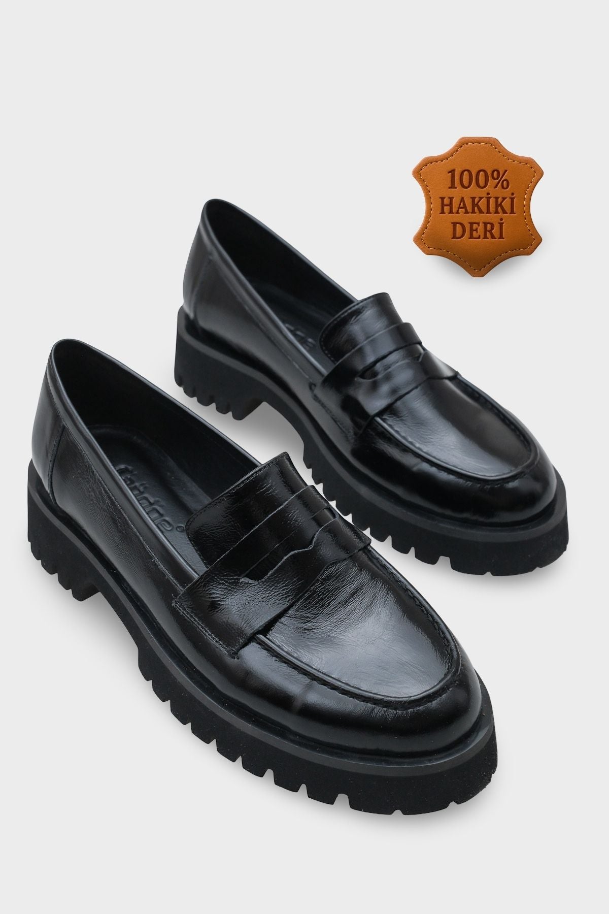 Tisha Mantar Tabanlı Hakiki Deri Kadın Loafer