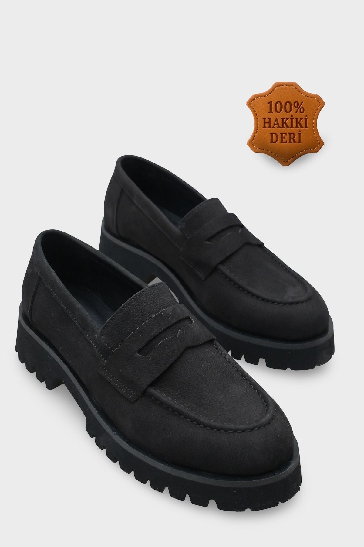 Tisha Mantar Tabanlı Hakiki Deri Kadın Loafer