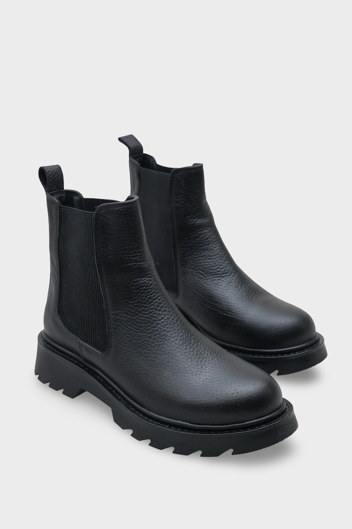 Lastikli Hakiki Deri Kadın Bot