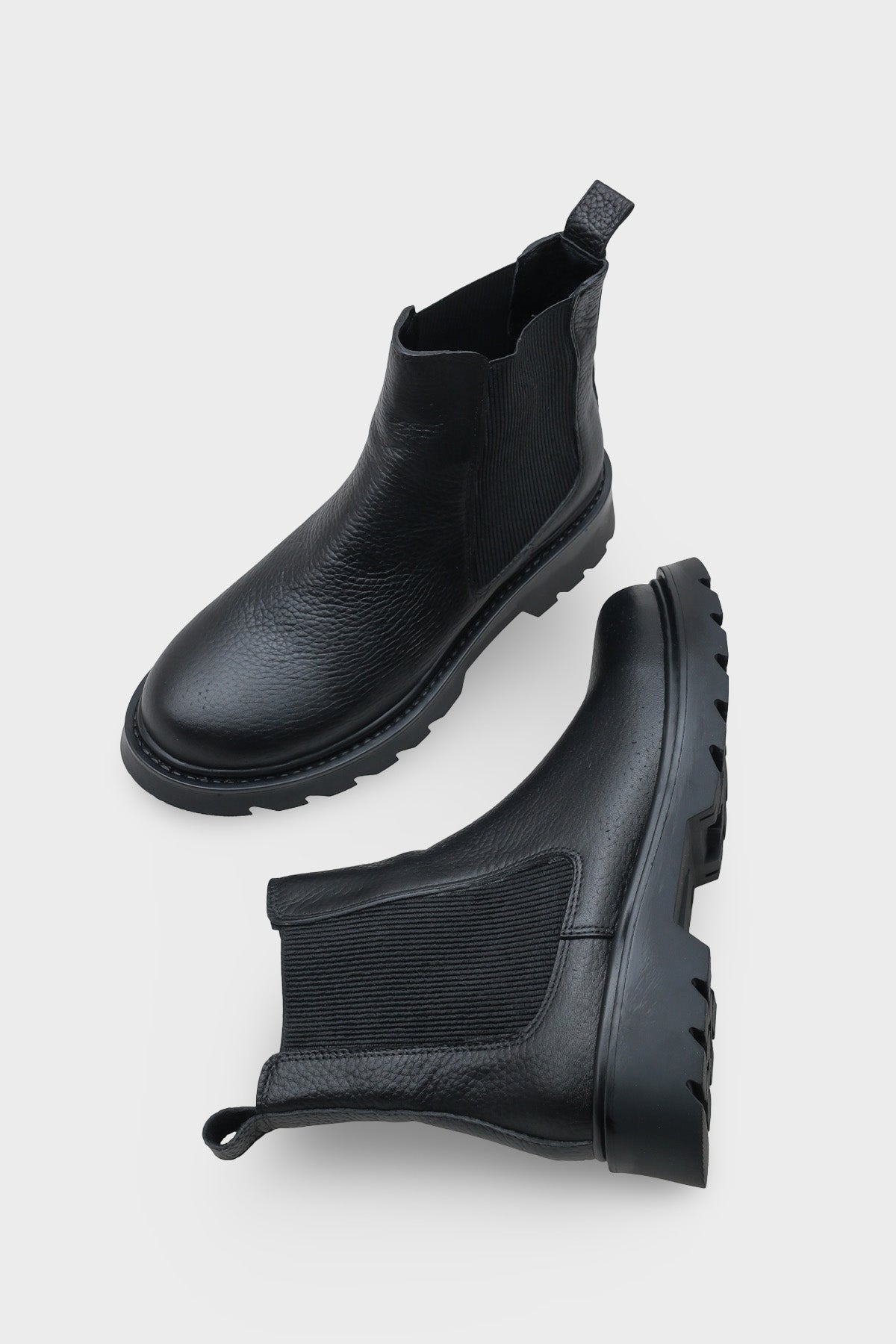 Lastikli Hakiki Deri Kadın Bot