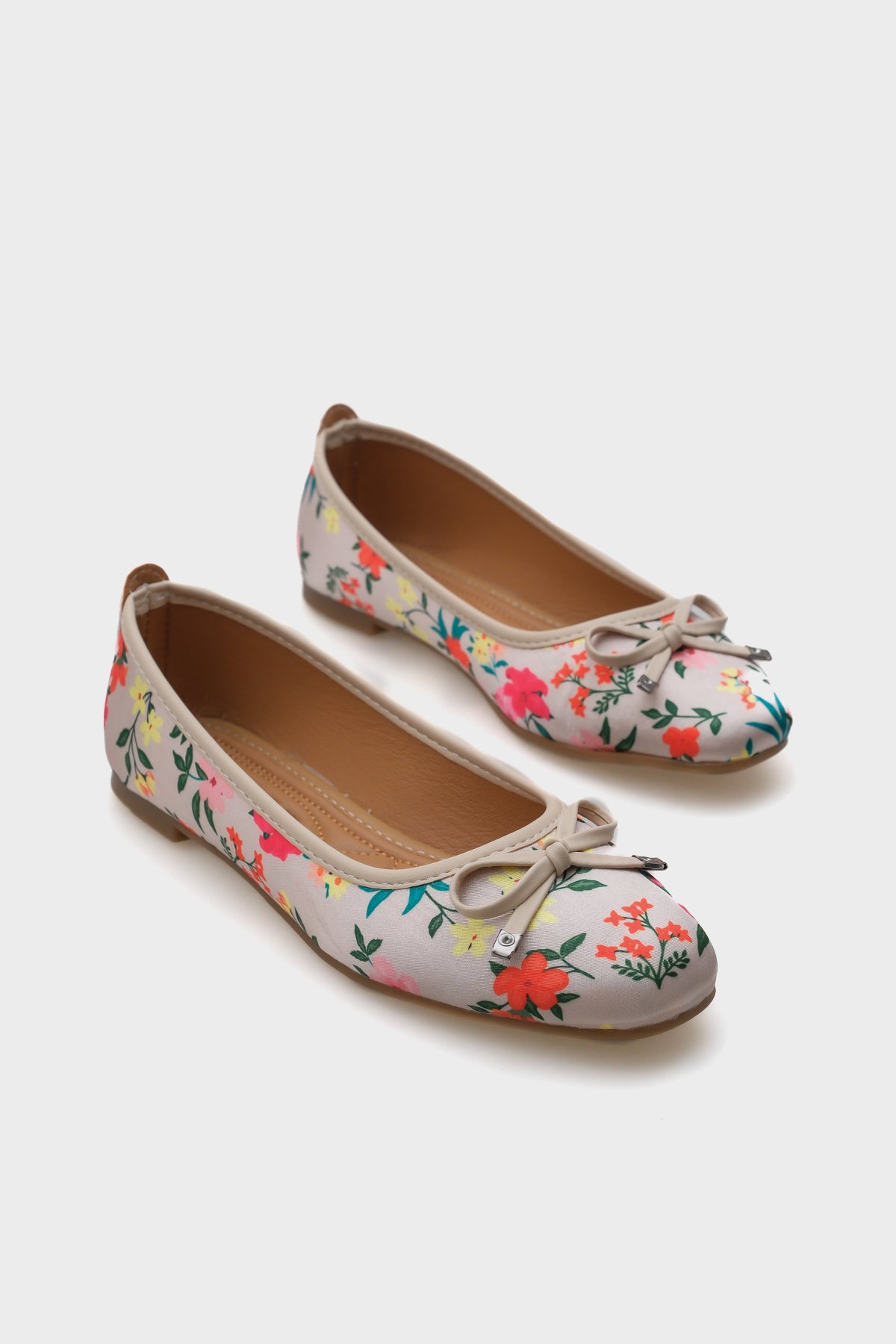 Hana Trend Saten Çiçekli Kadın Babet