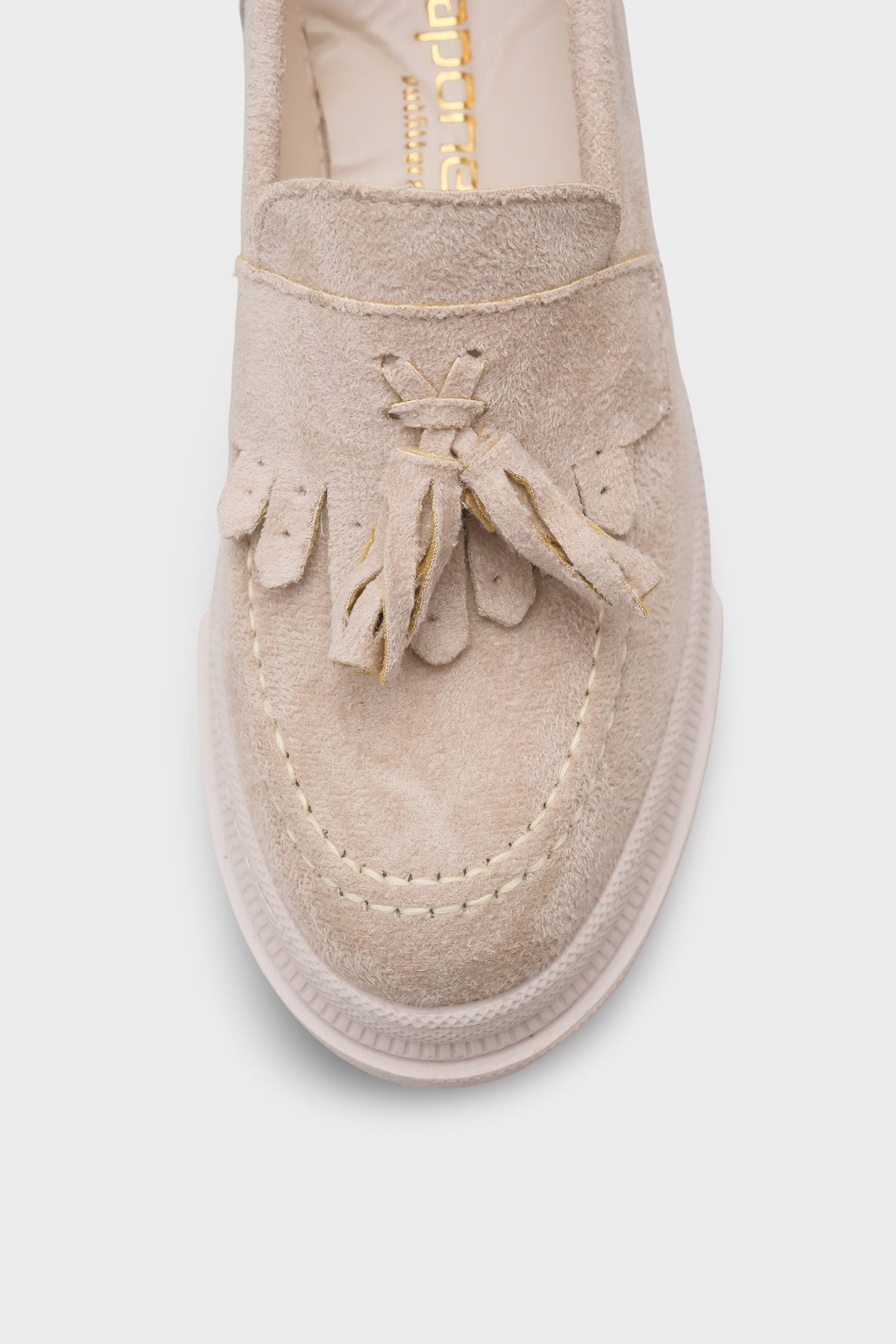 Ashlee Oval Burunlu Püsküllü Trak Tabanlı Süet Kadın Loafer