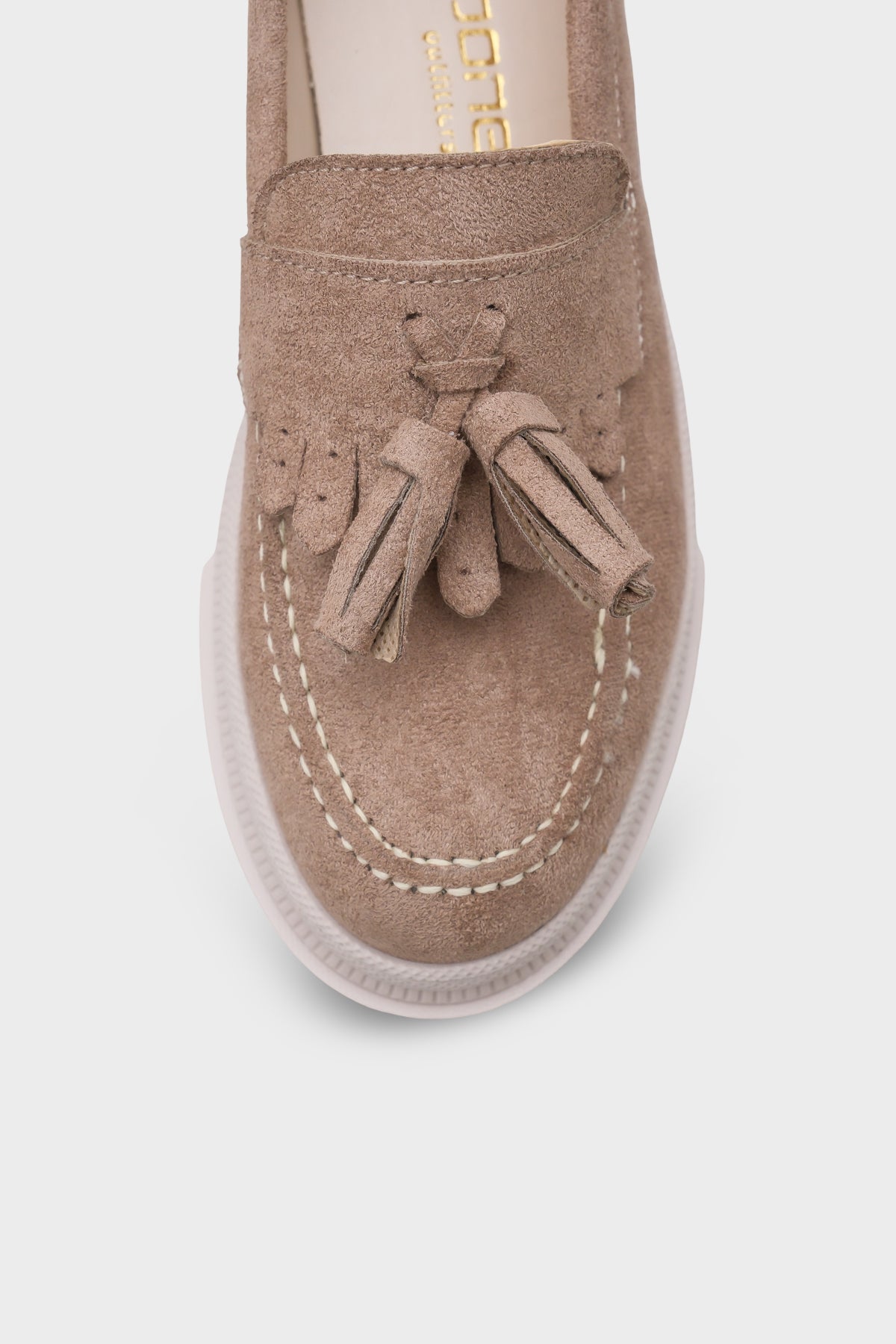 Ashlee Oval Burunlu Püsküllü Trak Tabanlı Süet Kadın Loafer