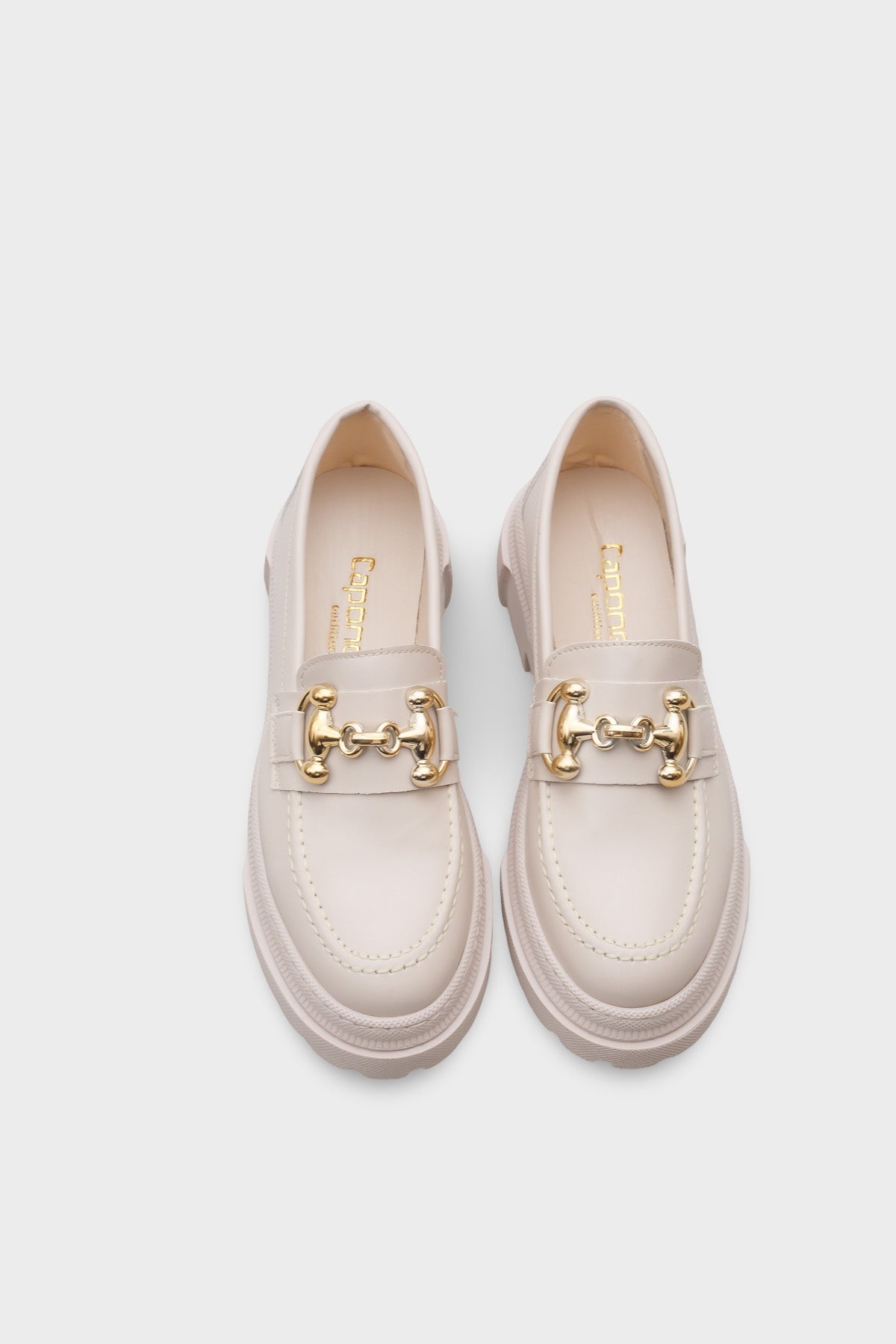 Denni  Oval Burunlu Metal Tokalı Trak Tabanlı Kadın Loafer