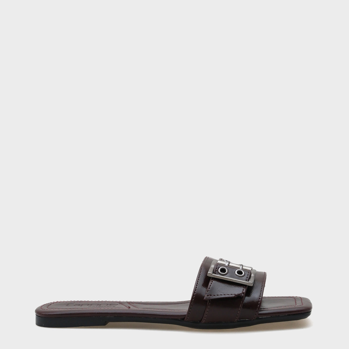 Katha Metal Tokalı Düz Topuklu Küt Burunlu Kadın Terlik