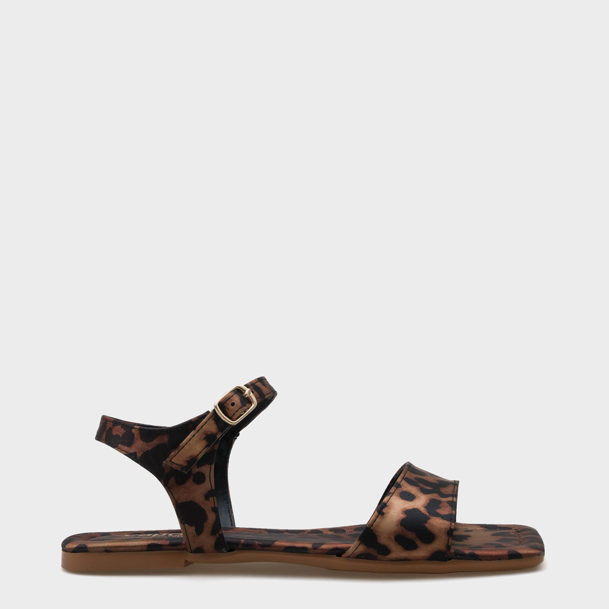 Celinda Bilekten Bantlı Küt Burunlu Düz Topuklu Saten Kadın Sandalet