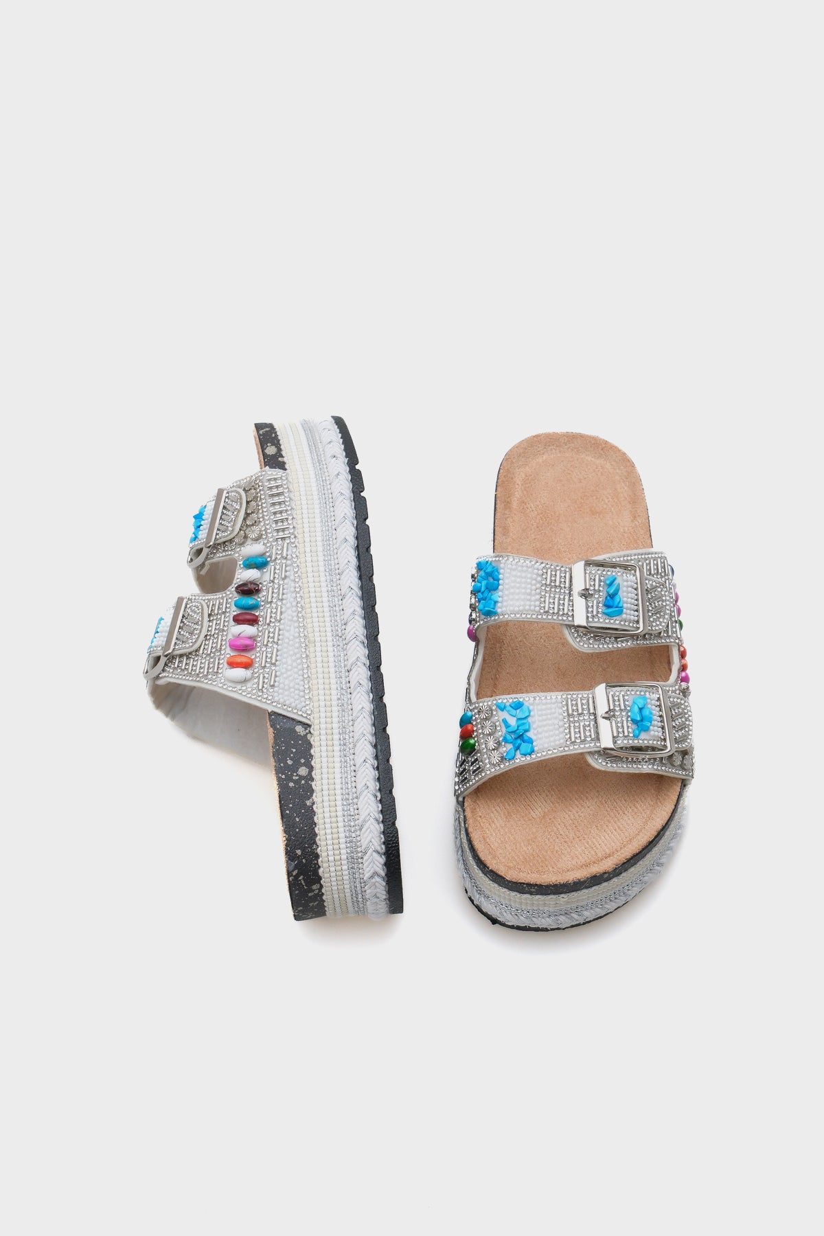 Alyson Taşlı Tokalı Düz Topuk Kadın Terlik