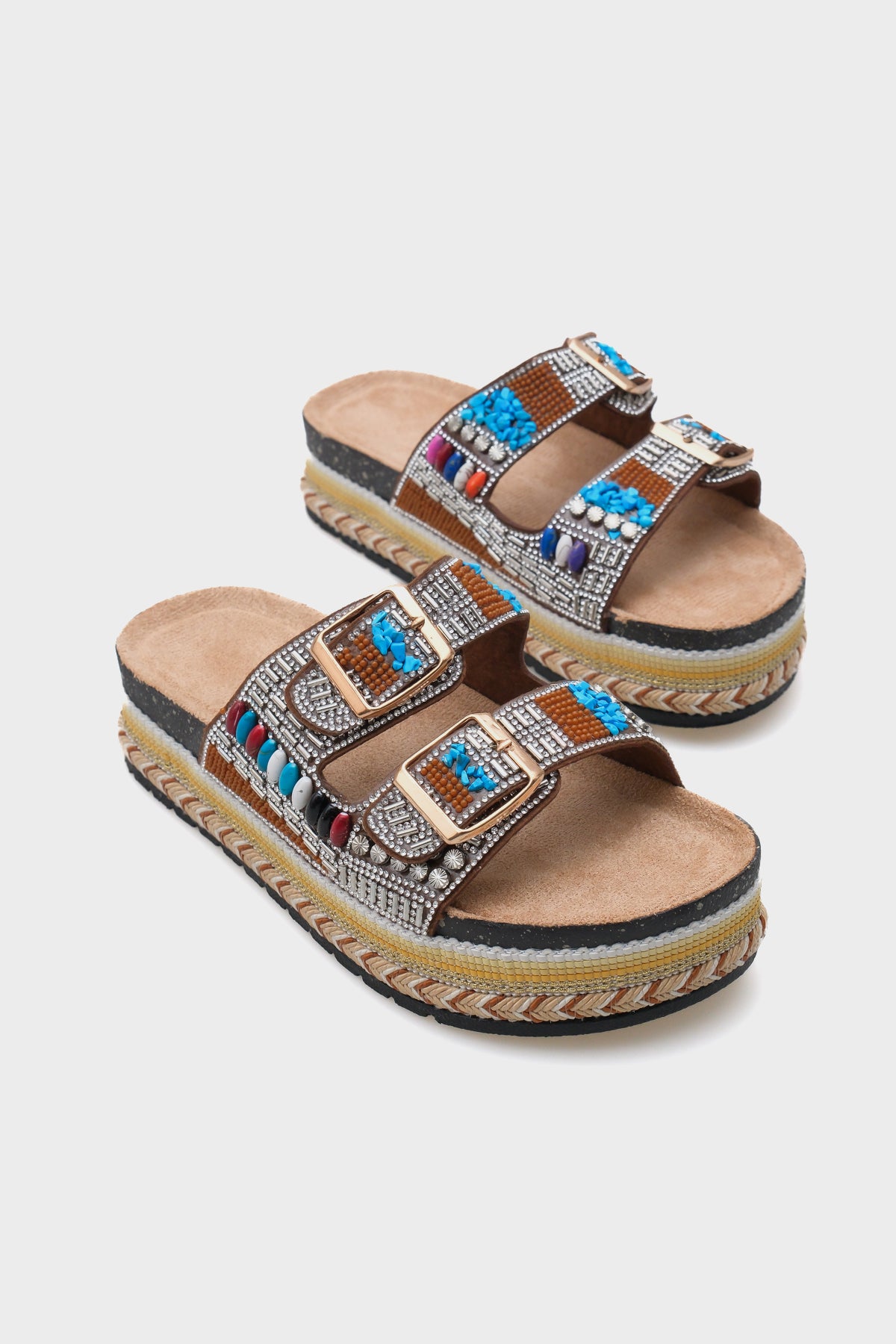 Alyson Taşlı Tokalı Düz Topuk Kadın Terlik