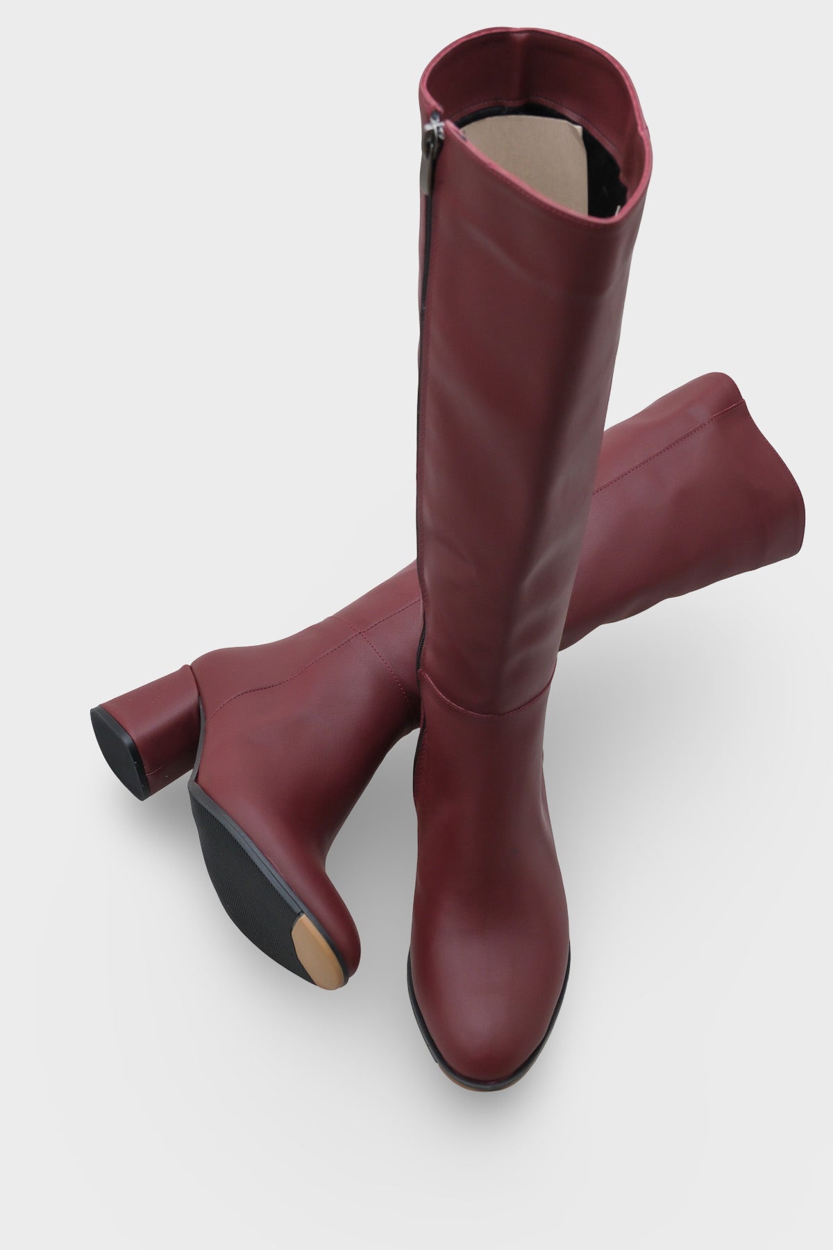 Cathrine Oval Burunlu Yandan Fermuarlı Topuklu Kadın Çizme