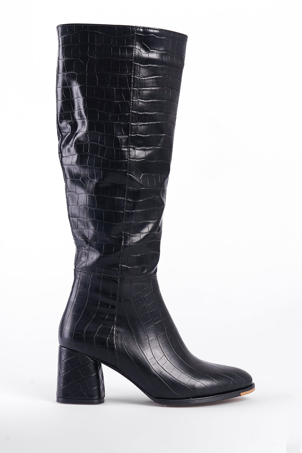 Cathrine Oval Burunlu Yandan Fermuarlı Topuklu Kadın Çizme