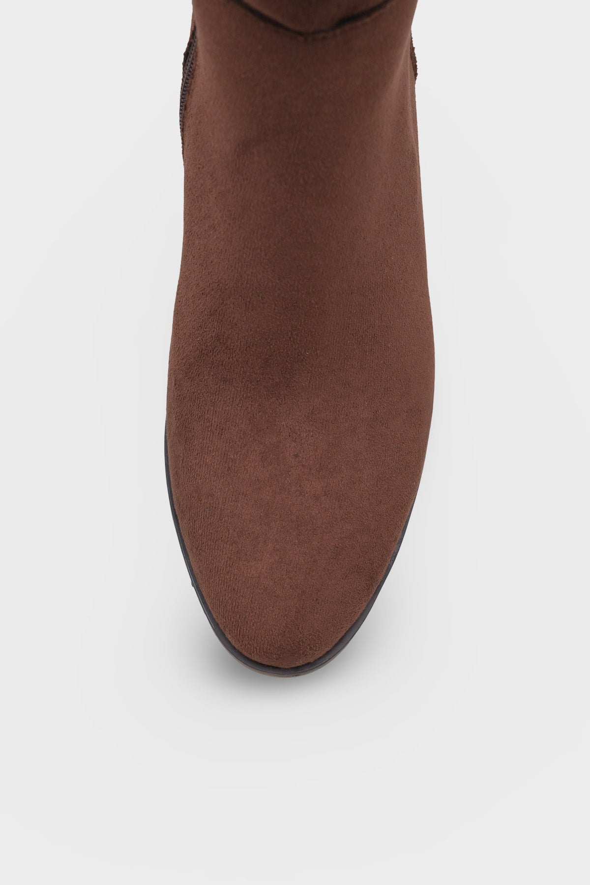 Cathrine Oval Burunlu Yandan Fermuarlı Topuklu Süet Kadın Çizme