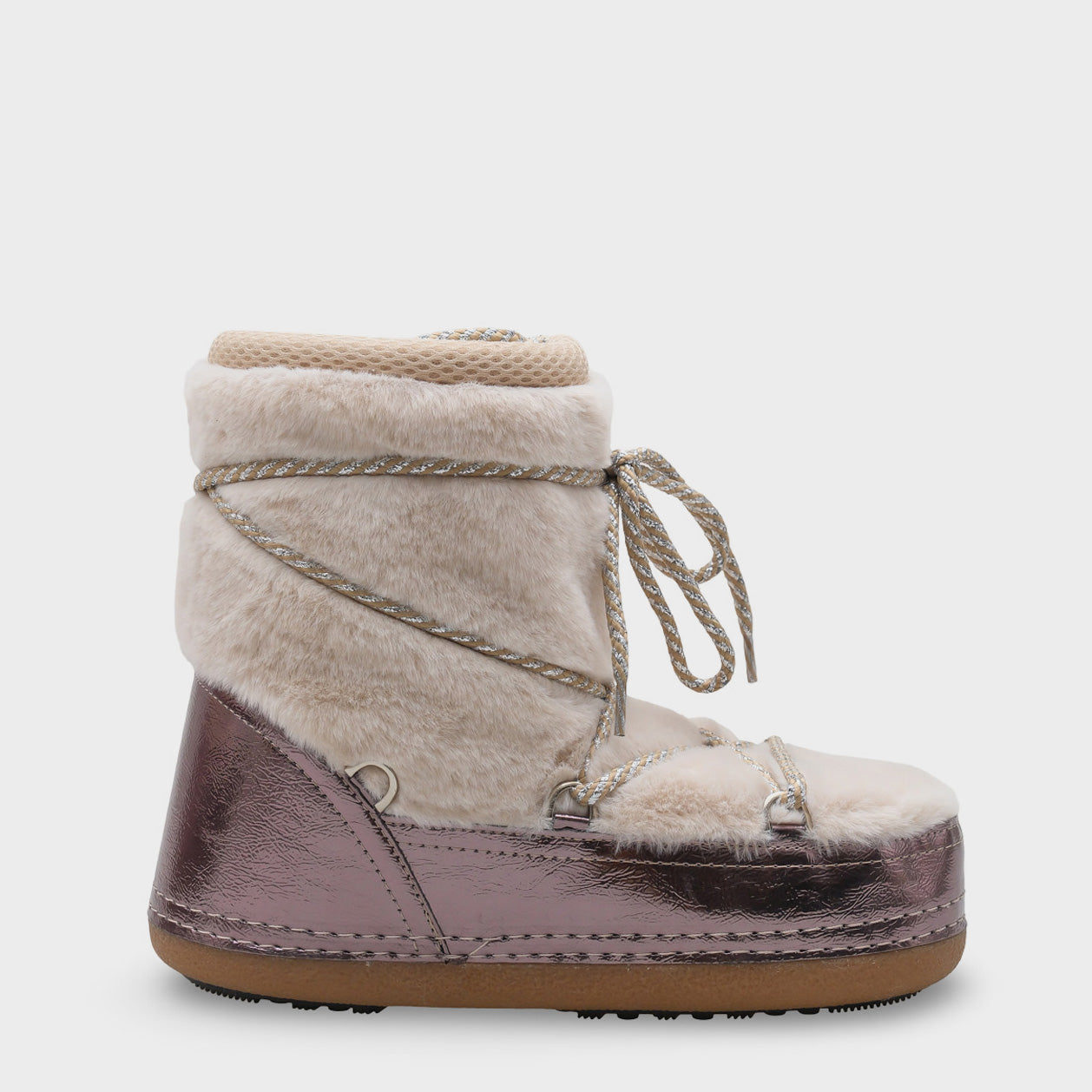 Beatrisa Yuvarlak Burunlu Kalın Tabanlı Kürklü Kadın Kar Botu