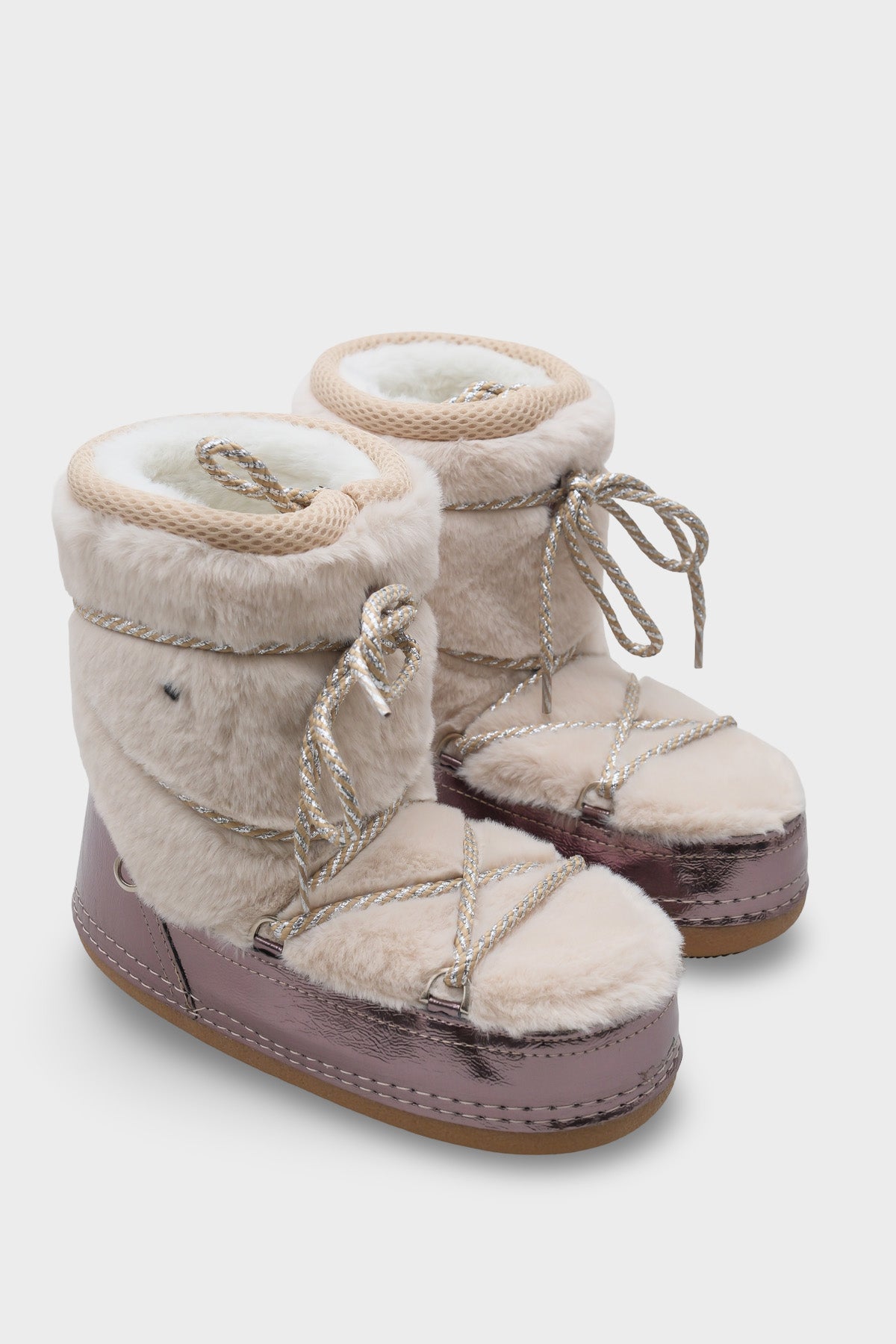 Beatrisa Yuvarlak Burunlu Kalın Tabanlı Kürklü Kadın Kar Botu