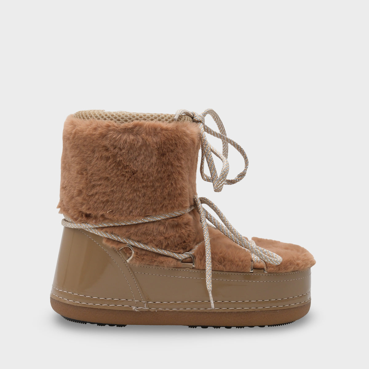 Beatrisa Yuvarlak Burunlu Kalın Tabanlı Kürklü Kadın Kar Botu