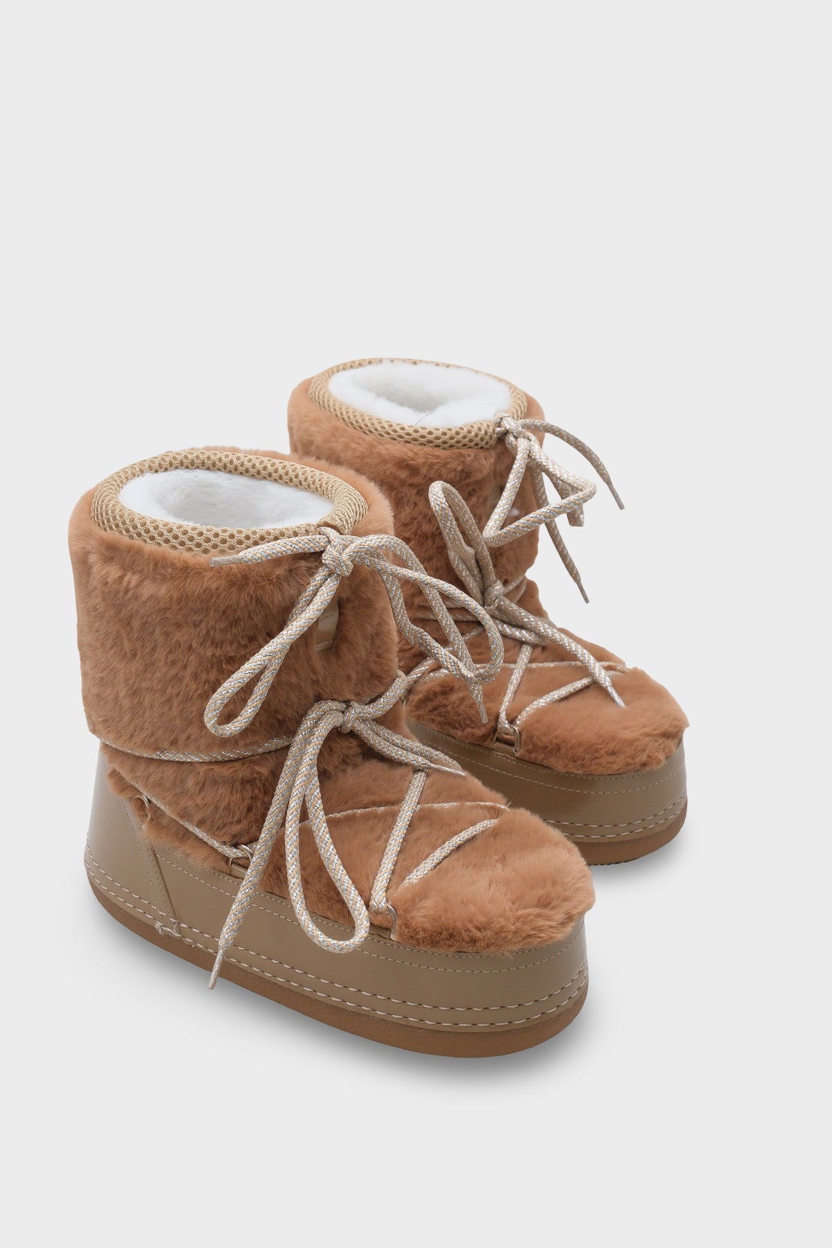 Beatrisa Yuvarlak Burunlu Kalın Tabanlı Kürklü Kadın Kar Botu