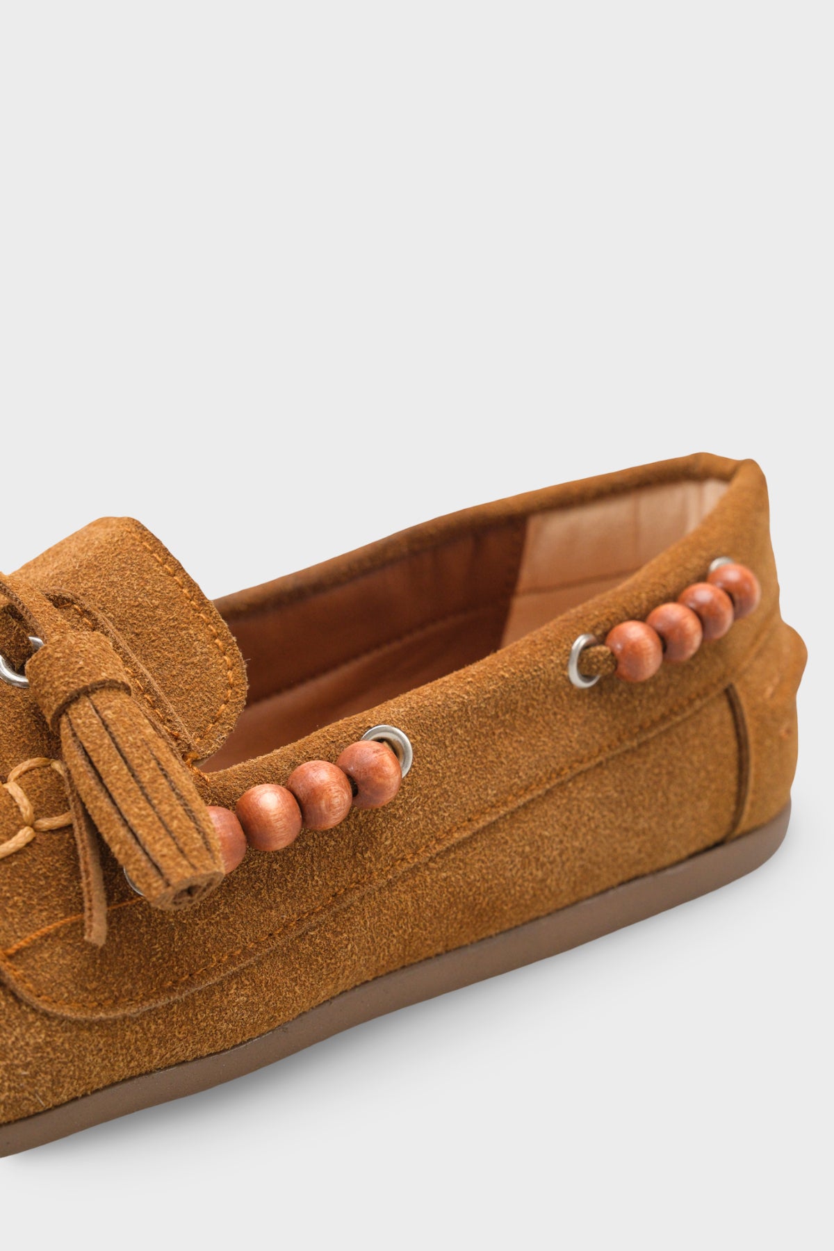 Erinna Püsküllü Ahşap Aksesuarlı Yumuşak Kadın Loafer Ayakkabı