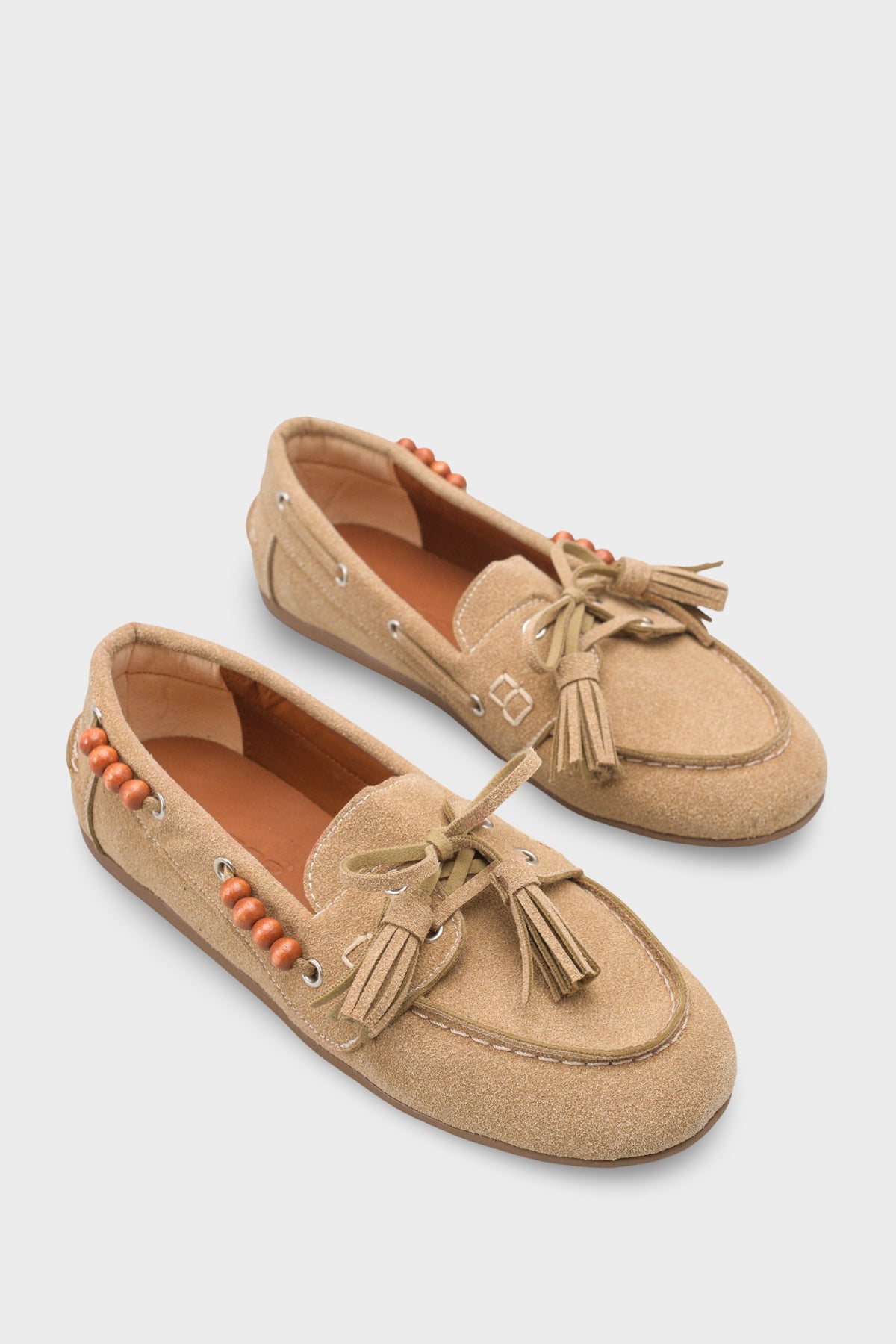 Erinna Püsküllü Ahşap Aksesuarlı Yumuşak Kadın Loafer Ayakkabı