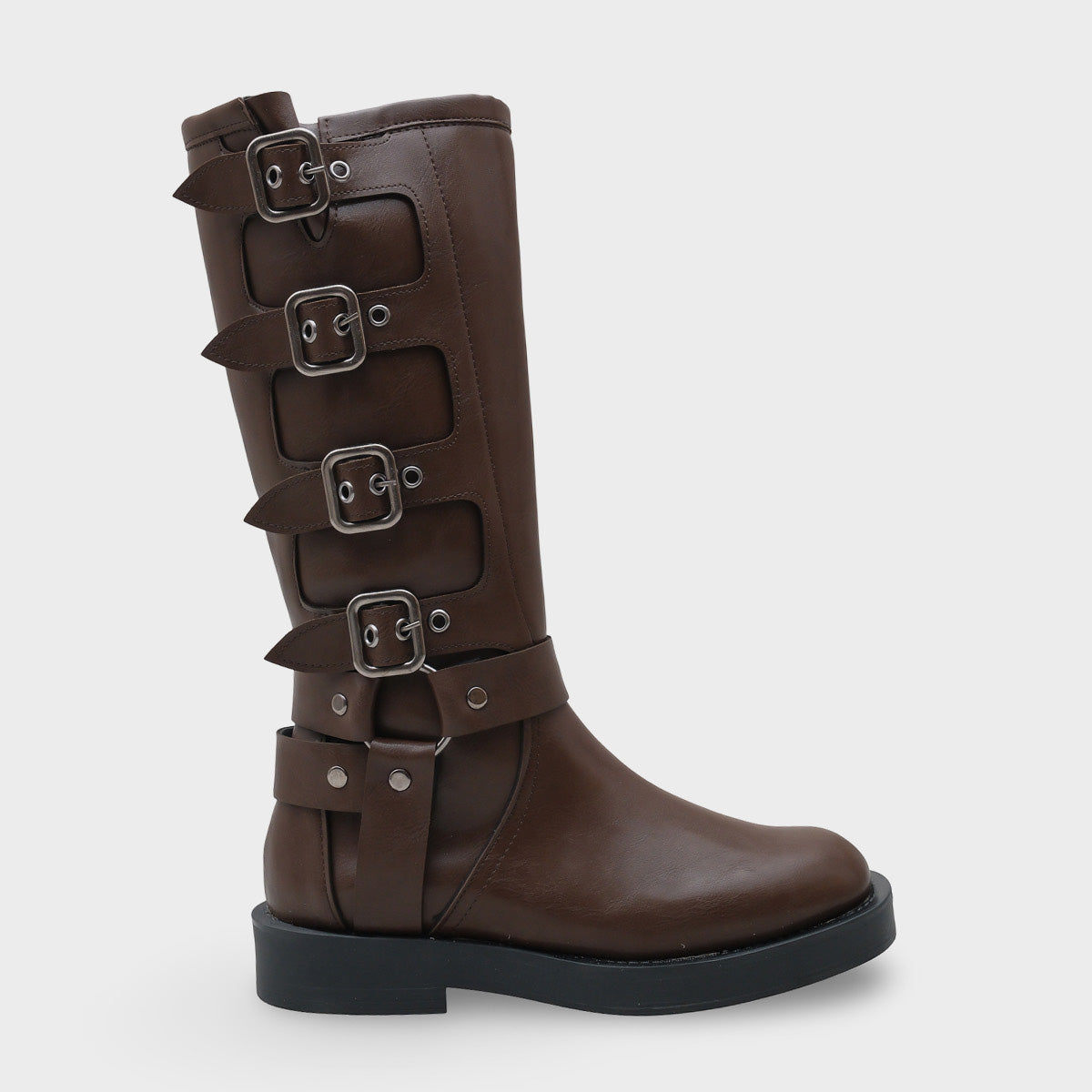 Motorcu Fermuarlı Kadın Çizme