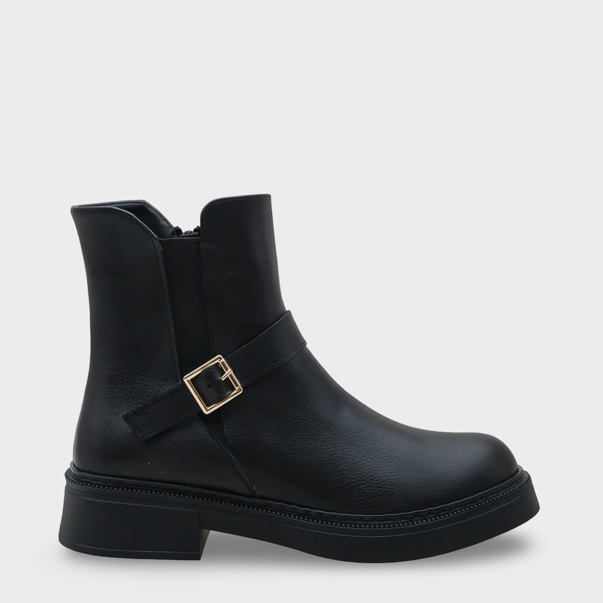 Daria Yandan Fermuarlı Tokalı Lastikli Kadın Bot