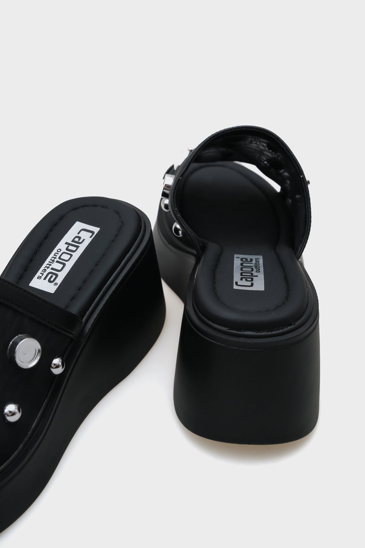 Charlot Dolgu Topuklu Hakiki Deri Taşlı Fileli Konfor Kadın Terlik