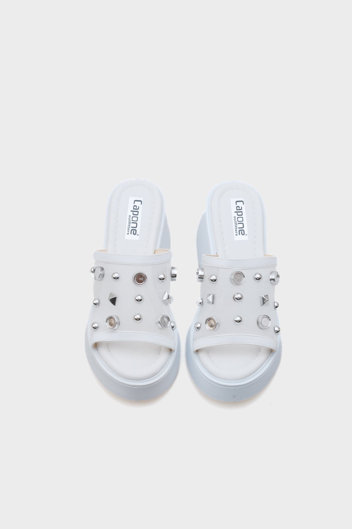 Charlot Dolgu Topuklu Hakiki Deri Taşlı Fileli Konfor Kadın Terlik