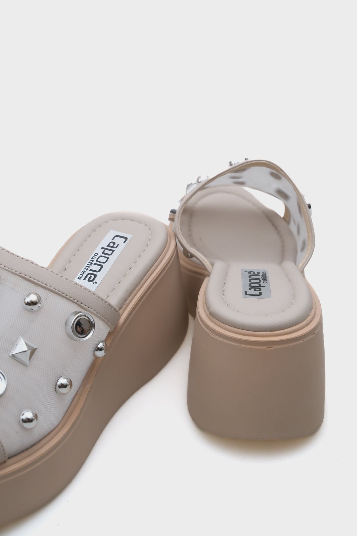 Charlot Dolgu Topuklu Hakiki Deri Taşlı Fileli Konfor Kadın Terlik