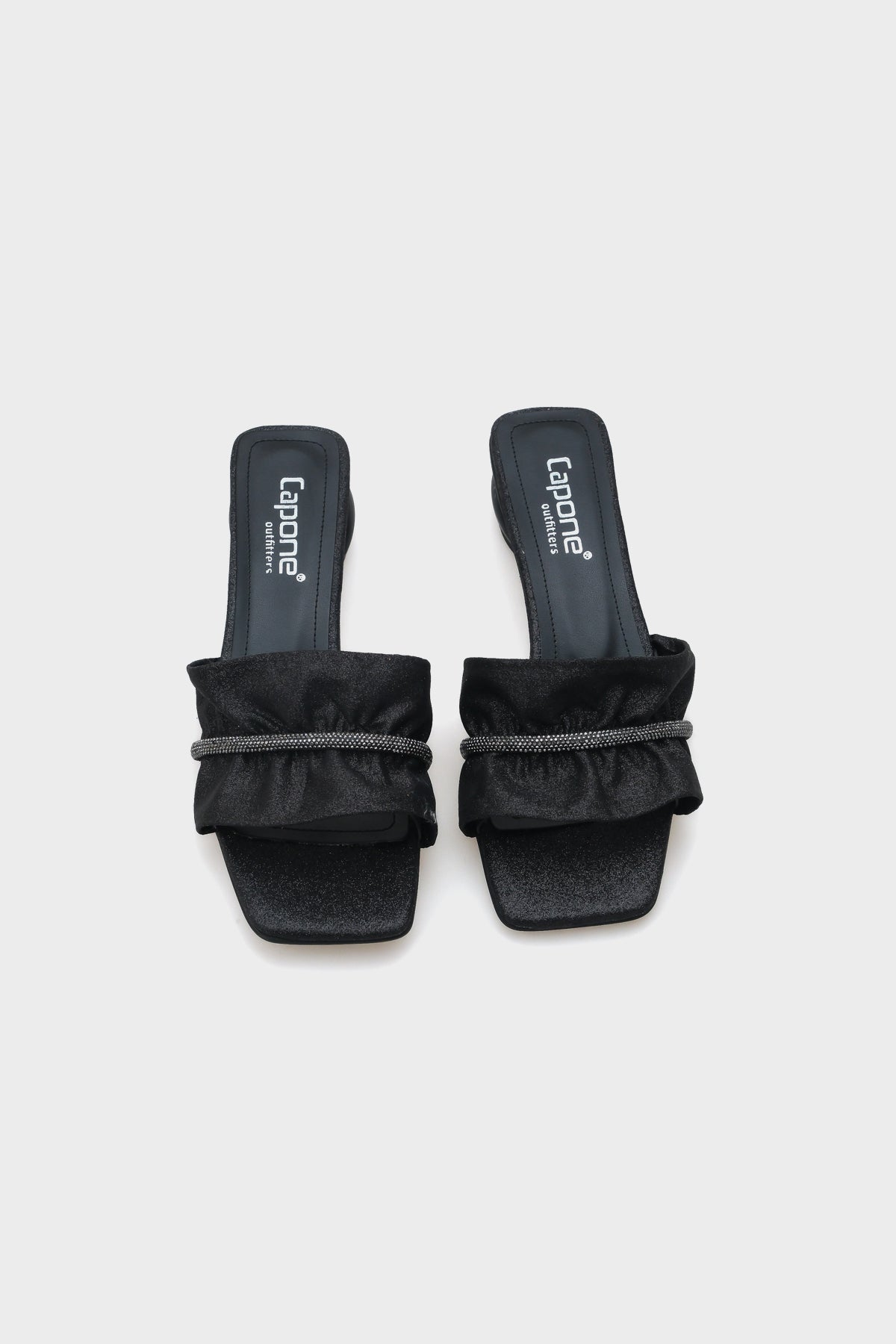 Lily Kadın Büzgülü Taşlı Orta Topuklu Şık Terlik