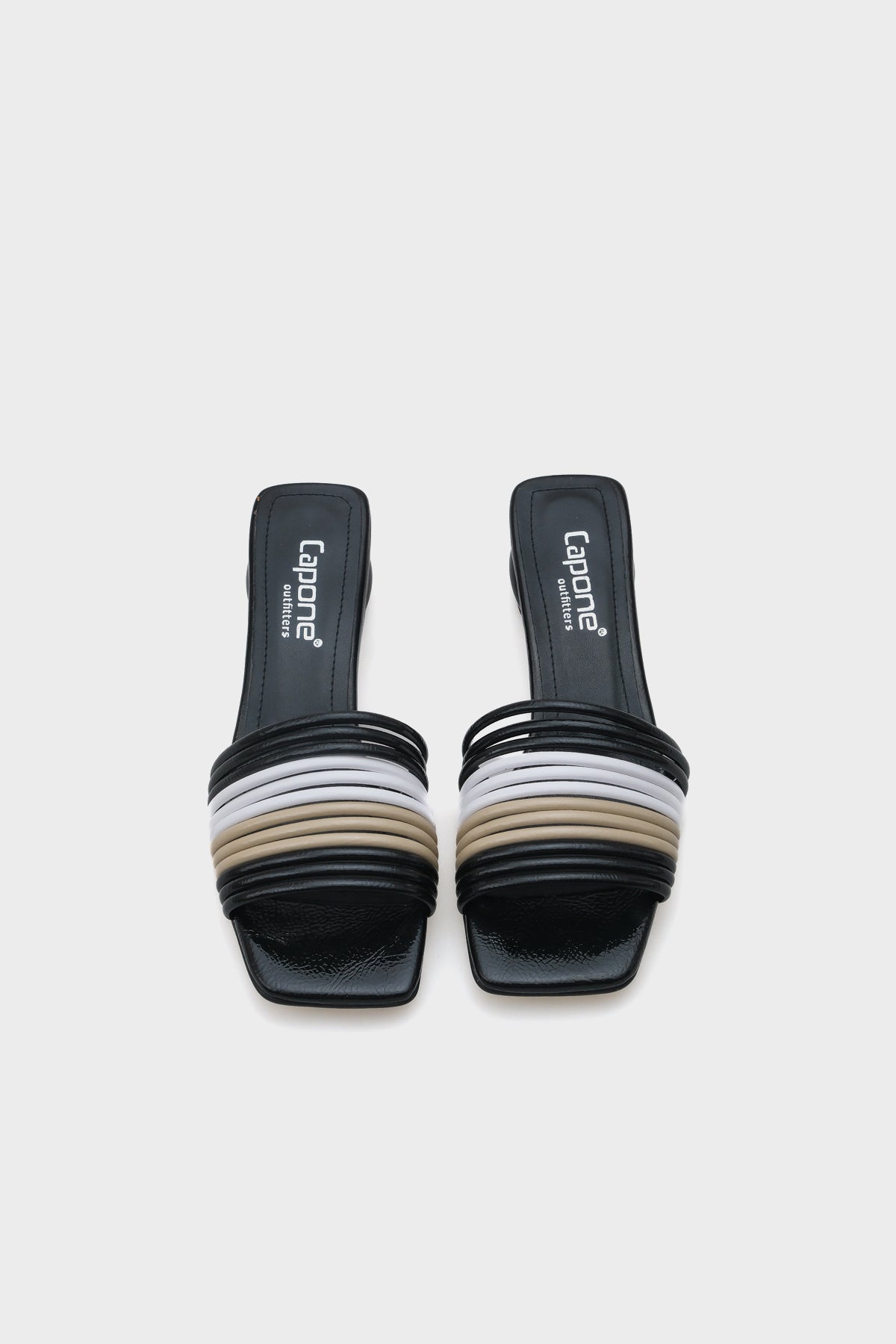 Lina Beyaz Nude Kadın Orta Topuklu Şık Terlik