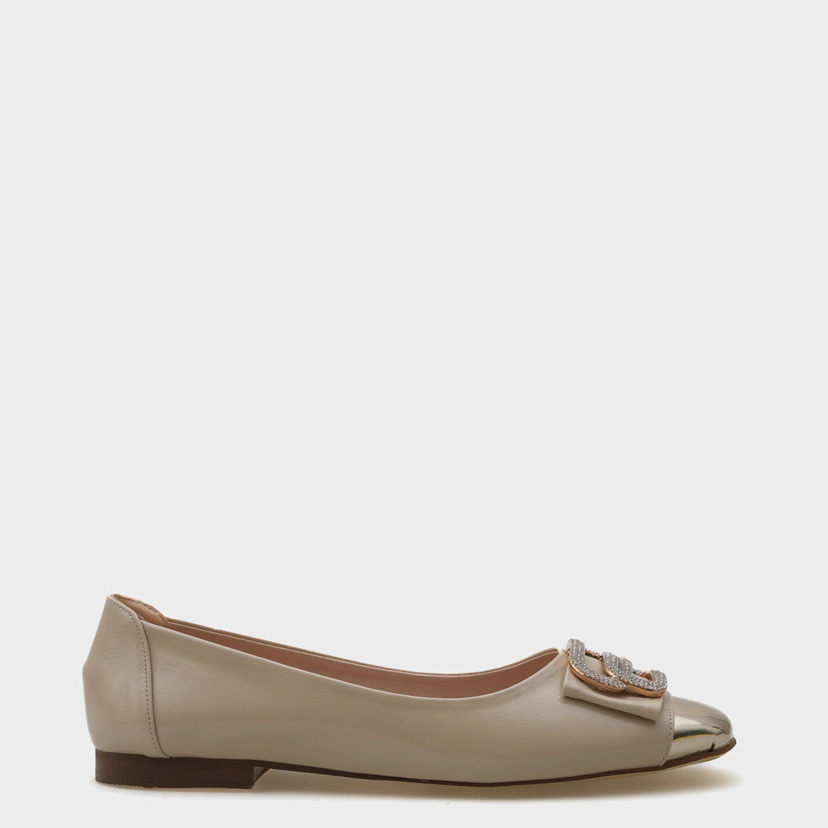 Adina Küt Burunlu Aynalı Taşlı Tokalı Kadın Babet