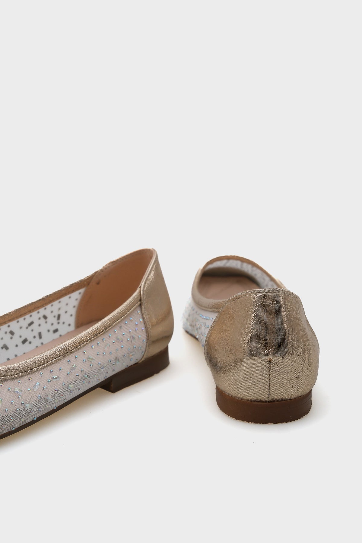 Adore Küt Burunlu Taşlı Dantelli Kadın Babet