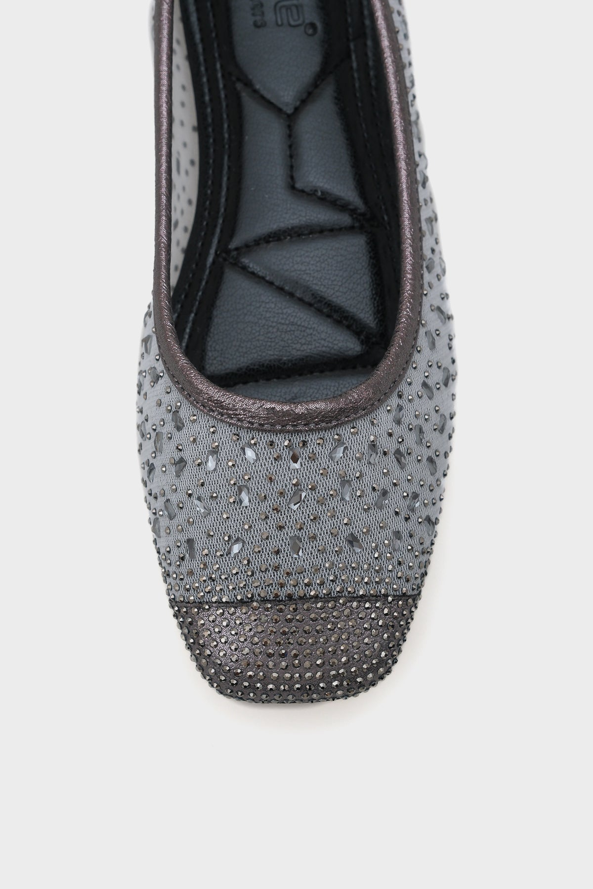 Adore Küt Burunlu Taşlı Dantelli Kadın Babet