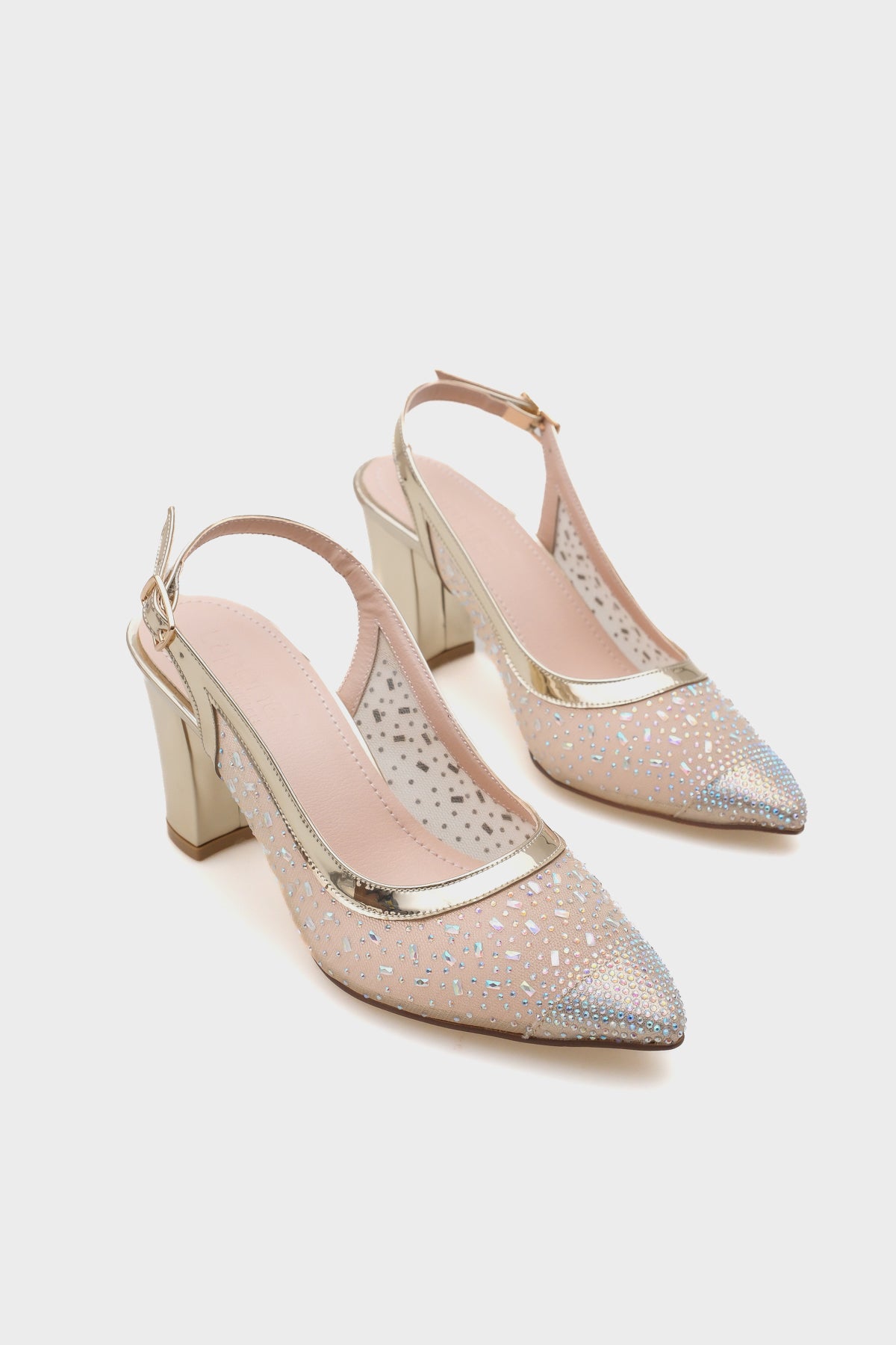 Nona 145 Kadın Topuklu Taşlı Arkası Açık Ayakkabı