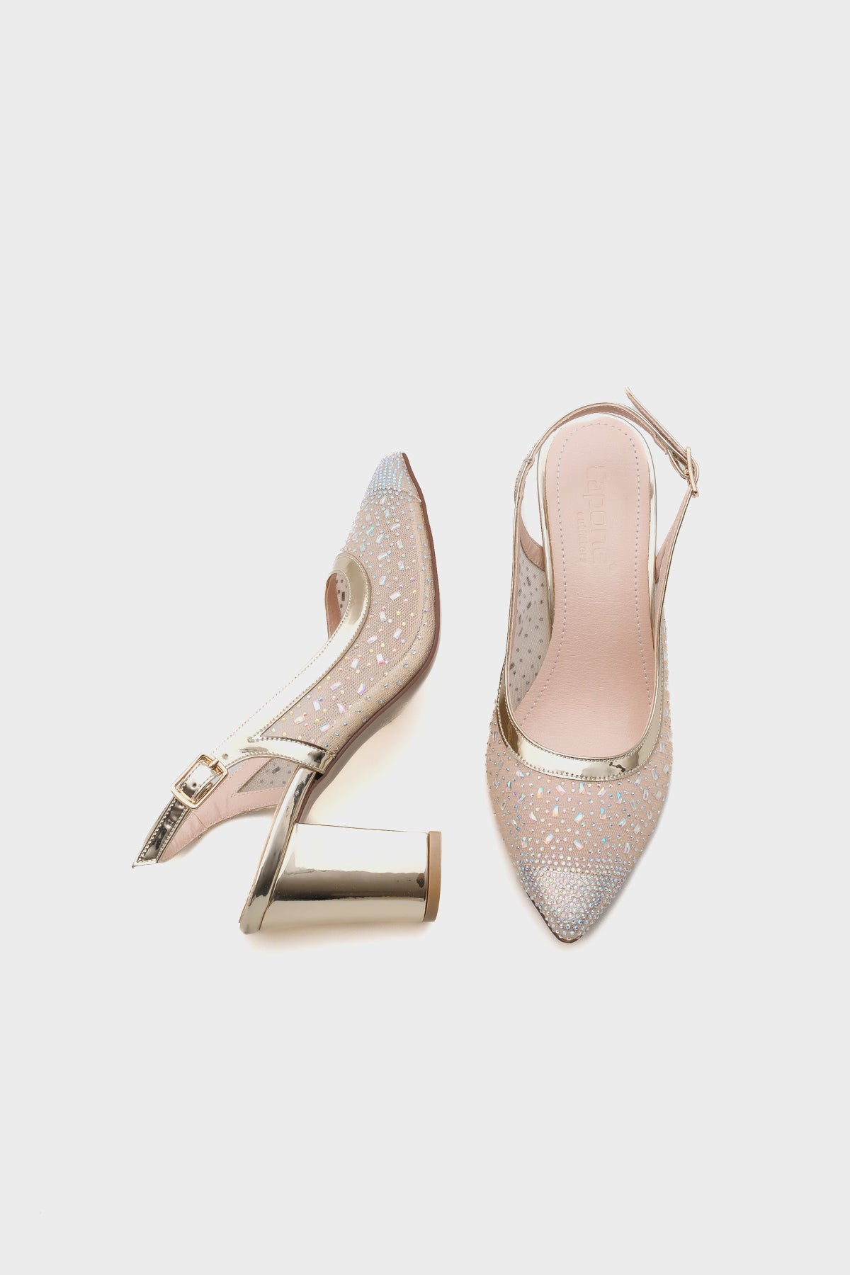 Nona 145 Kadın Topuklu Taşlı Arkası Açık Ayakkabı