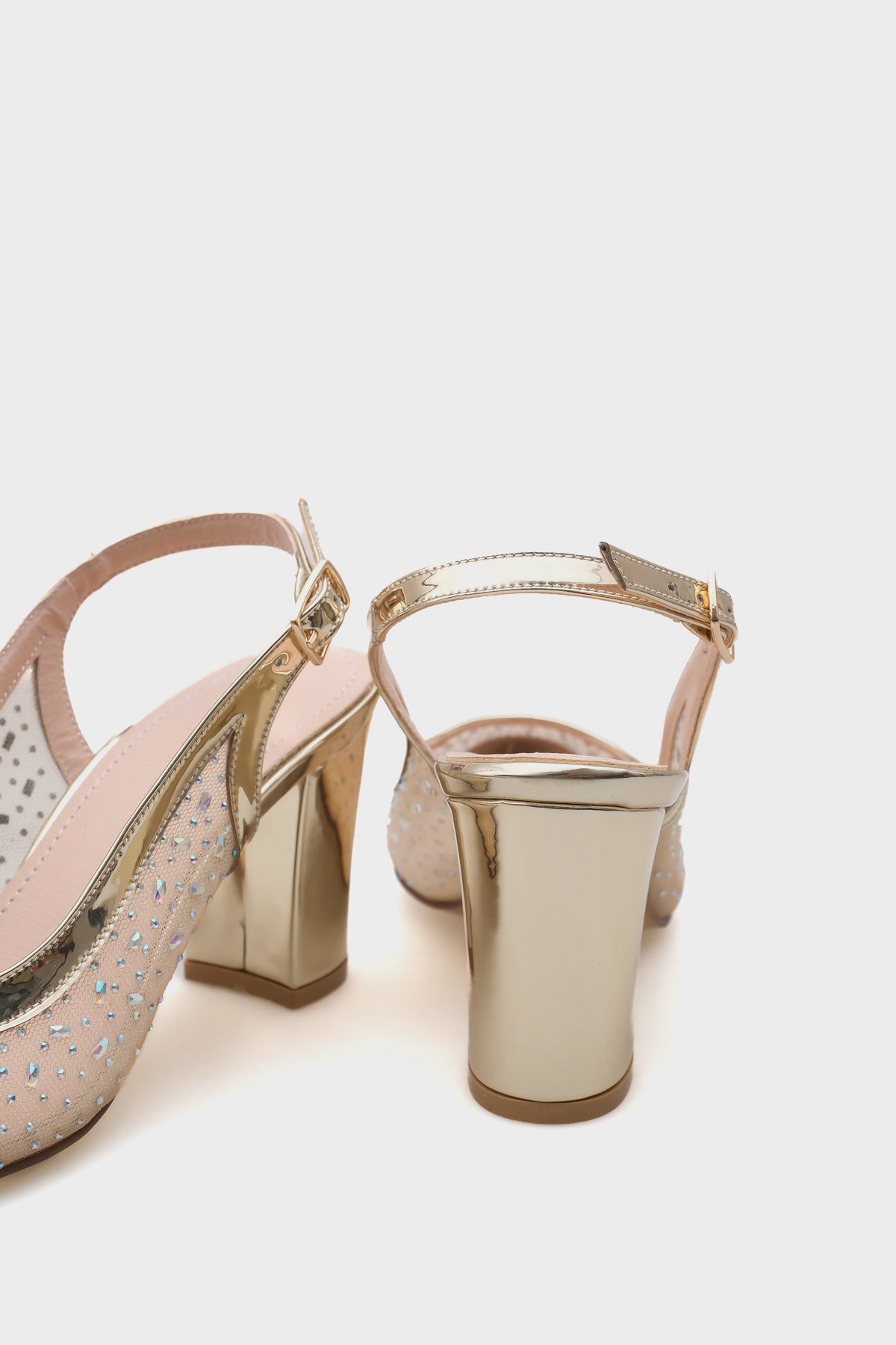 Nona 145 Kadın Topuklu Taşlı Arkası Açık Ayakkabı