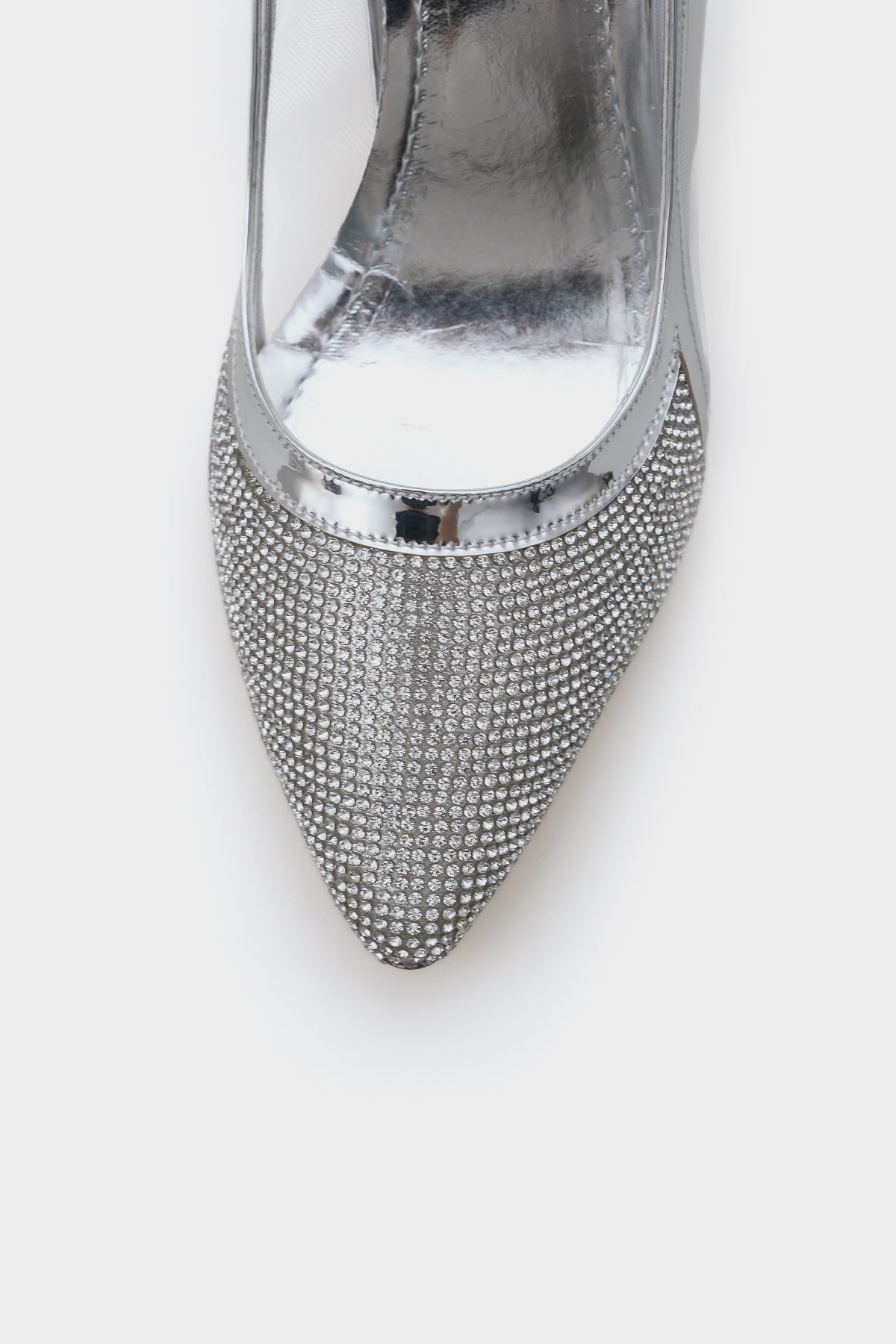 Ola 750 Kadın Topuklu Taşlı Fileli Arkası Açık Ayakkabı