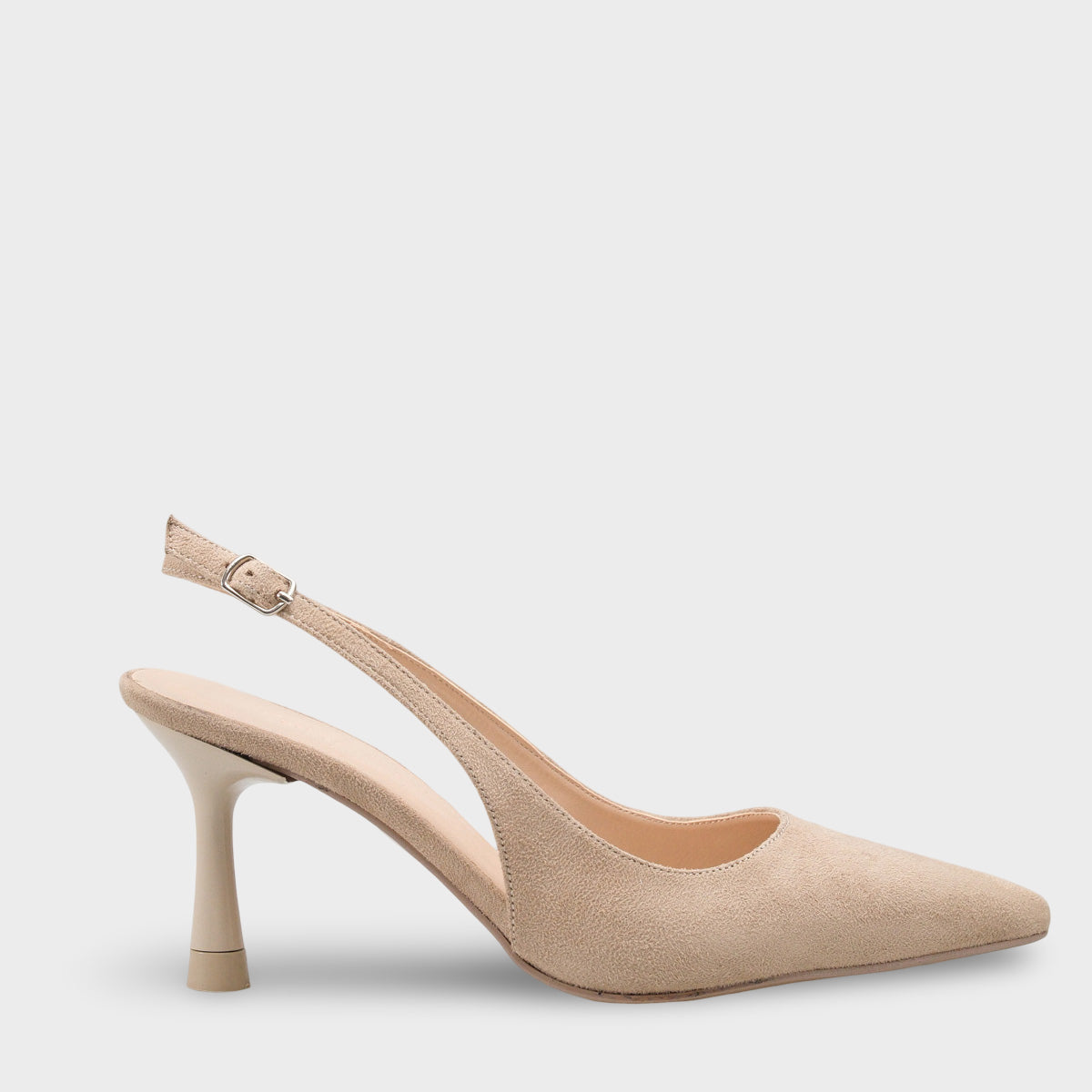 Moina Sivri Burunlu Orta Topuklu Arkadan Bantlı Kadın Ayakkabı