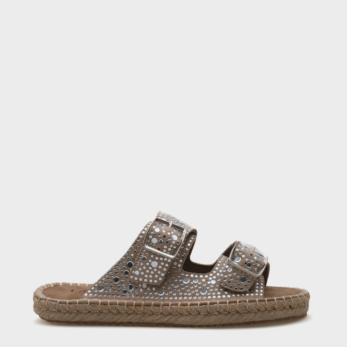 Caitlin Çift Bantlı Taşlı Kadın Espadril Terlik