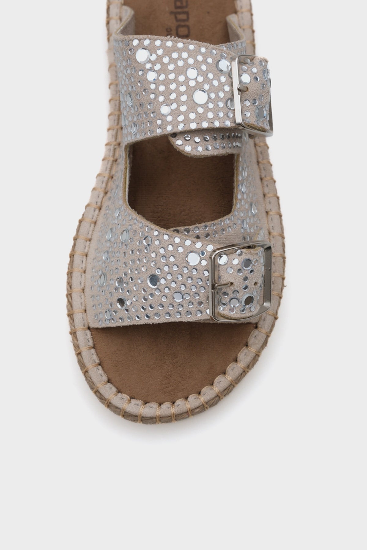 Caitlin Çift Bantlı Taşlı Kadın Espadril Terlik