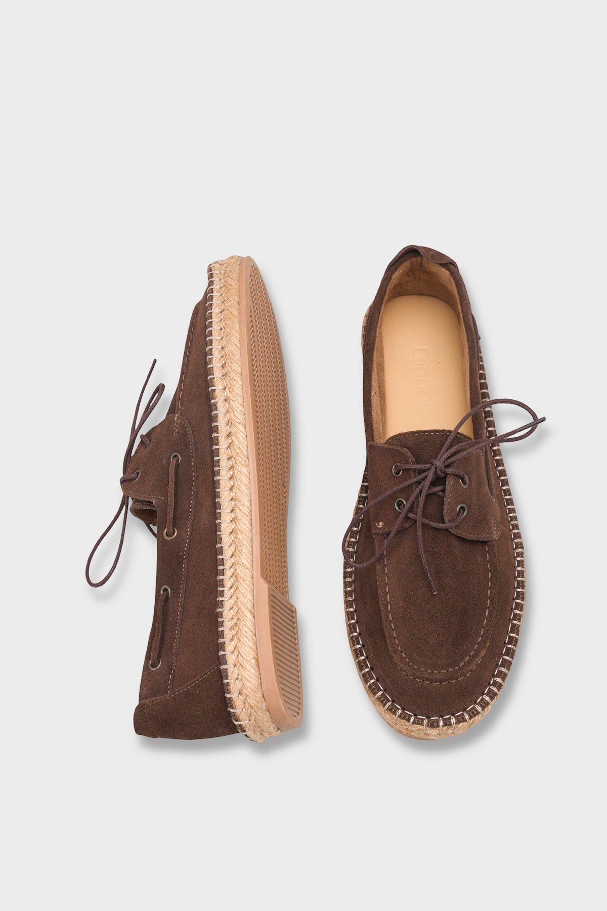 Drake Hakiki Deri Süet Espadril Tabanlı Erkek Loafer Ayakkabı