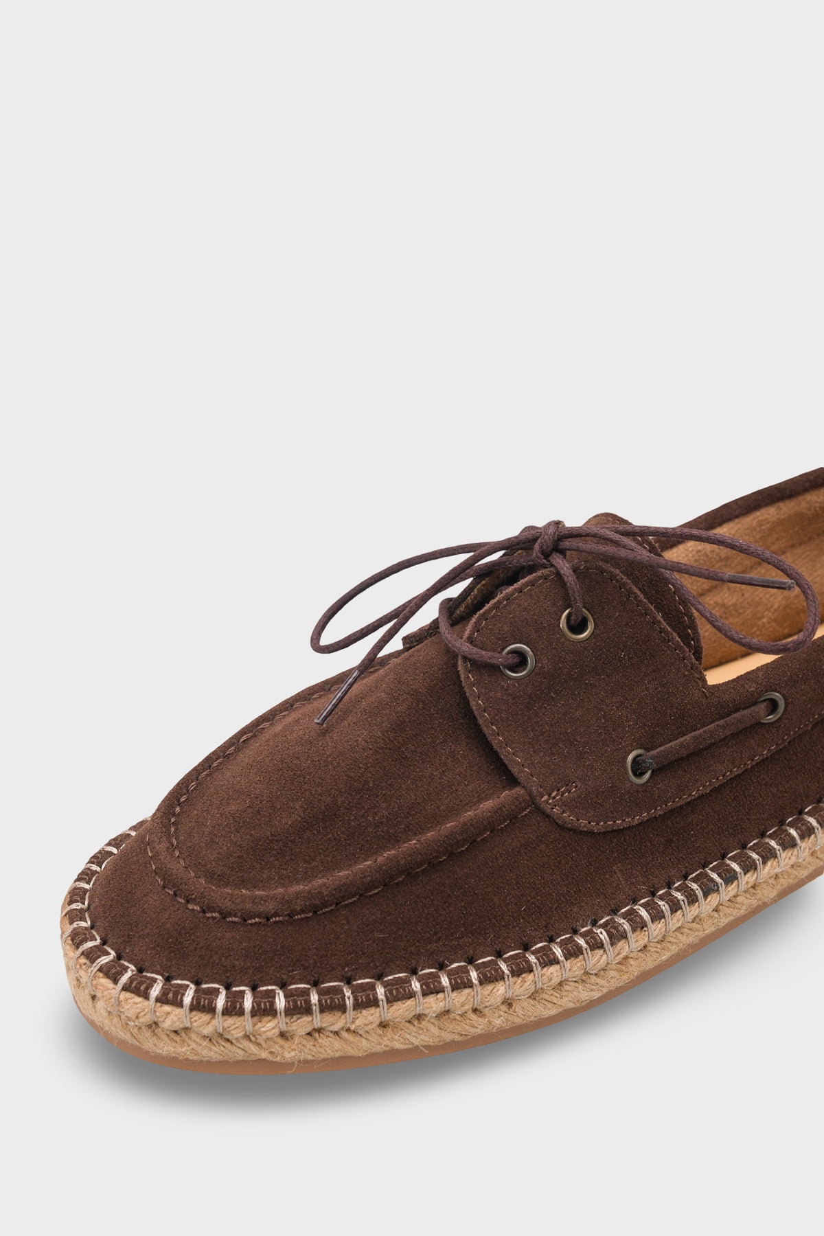 Drake Hakiki Deri Süet Espadril Tabanlı Erkek Loafer Ayakkabı
