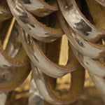 Lory Orta Topuklu Çiçekli Metalik Kadın Terlik