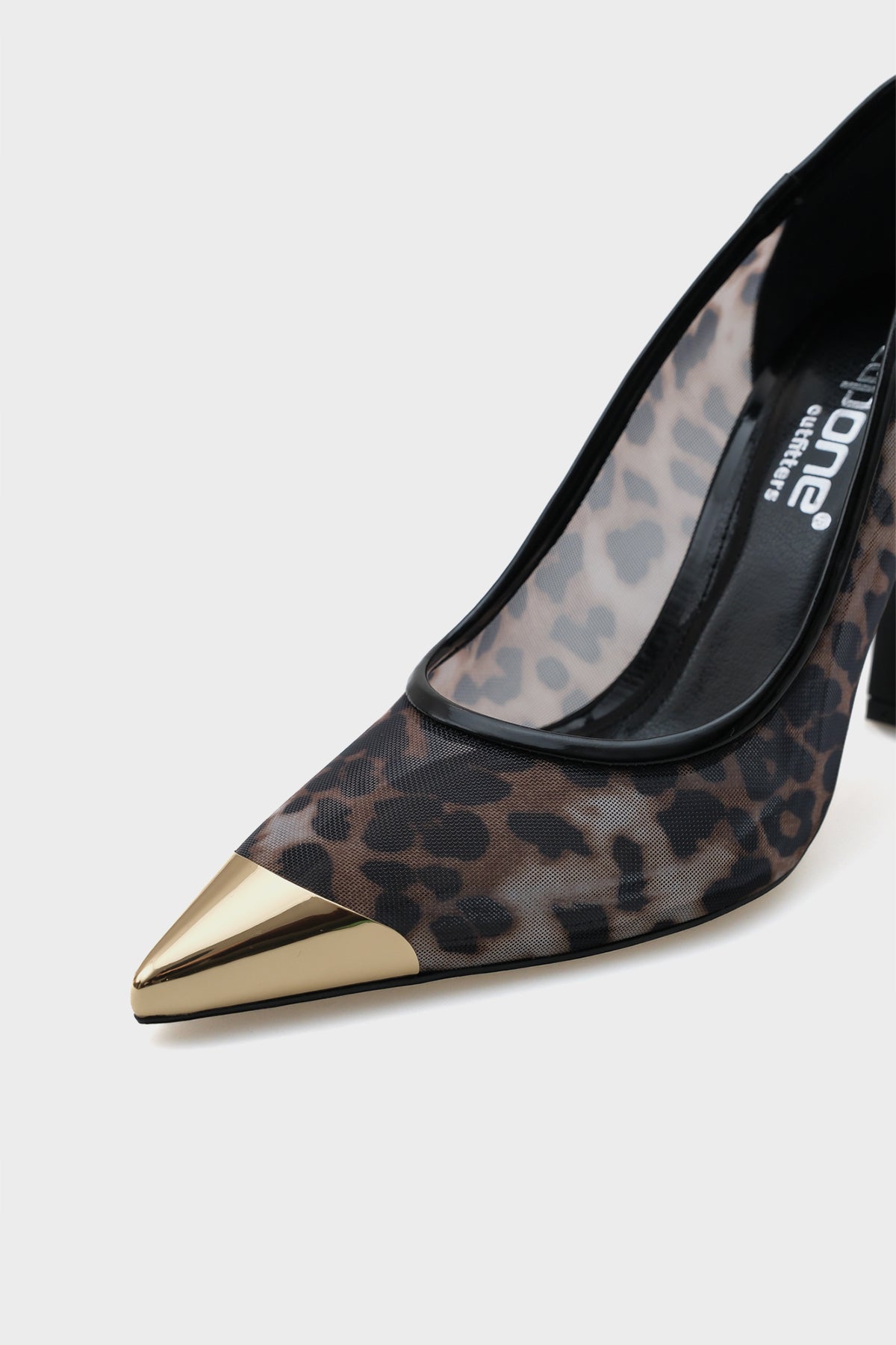Heda Topuklu Burnu Metalli Fileli Kadın Stiletto