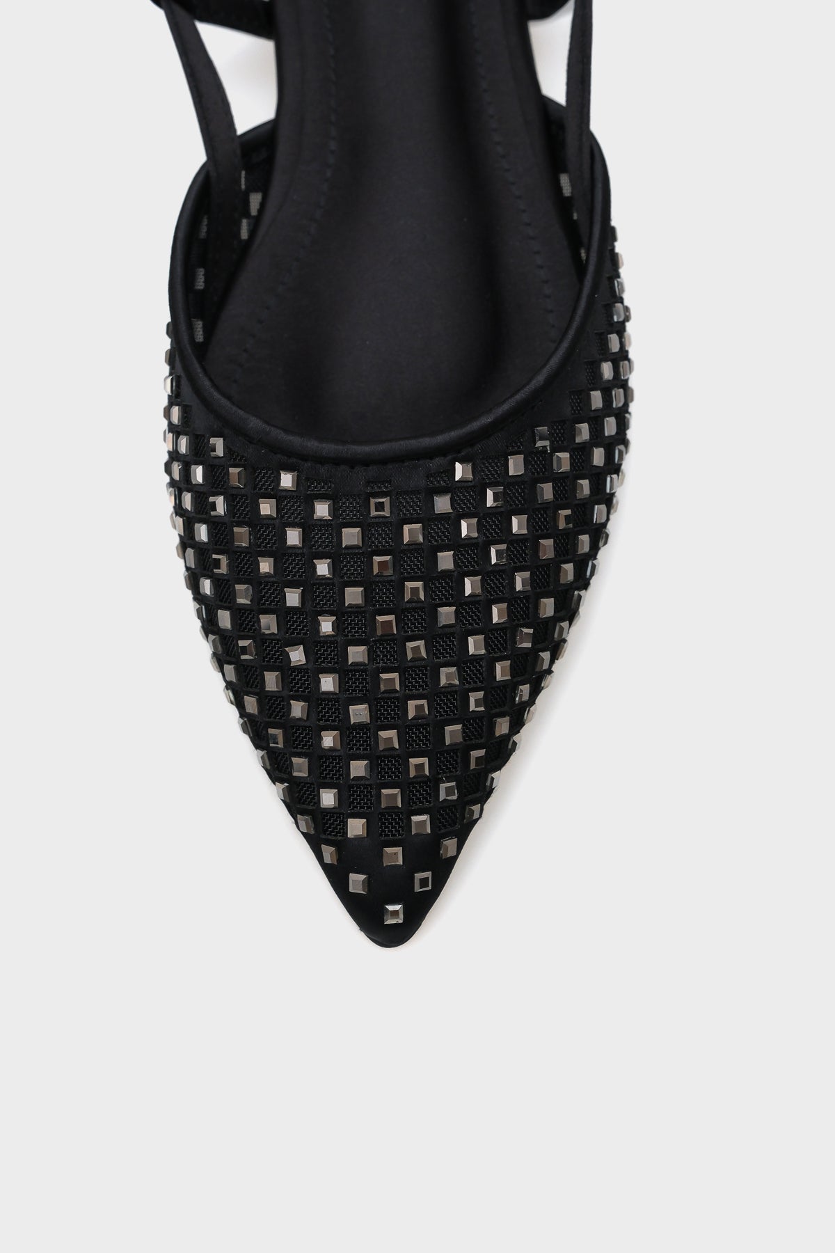 Alene Sivri Burunlu Fileli Taşlı Arkası Bantlı Kadın Babet