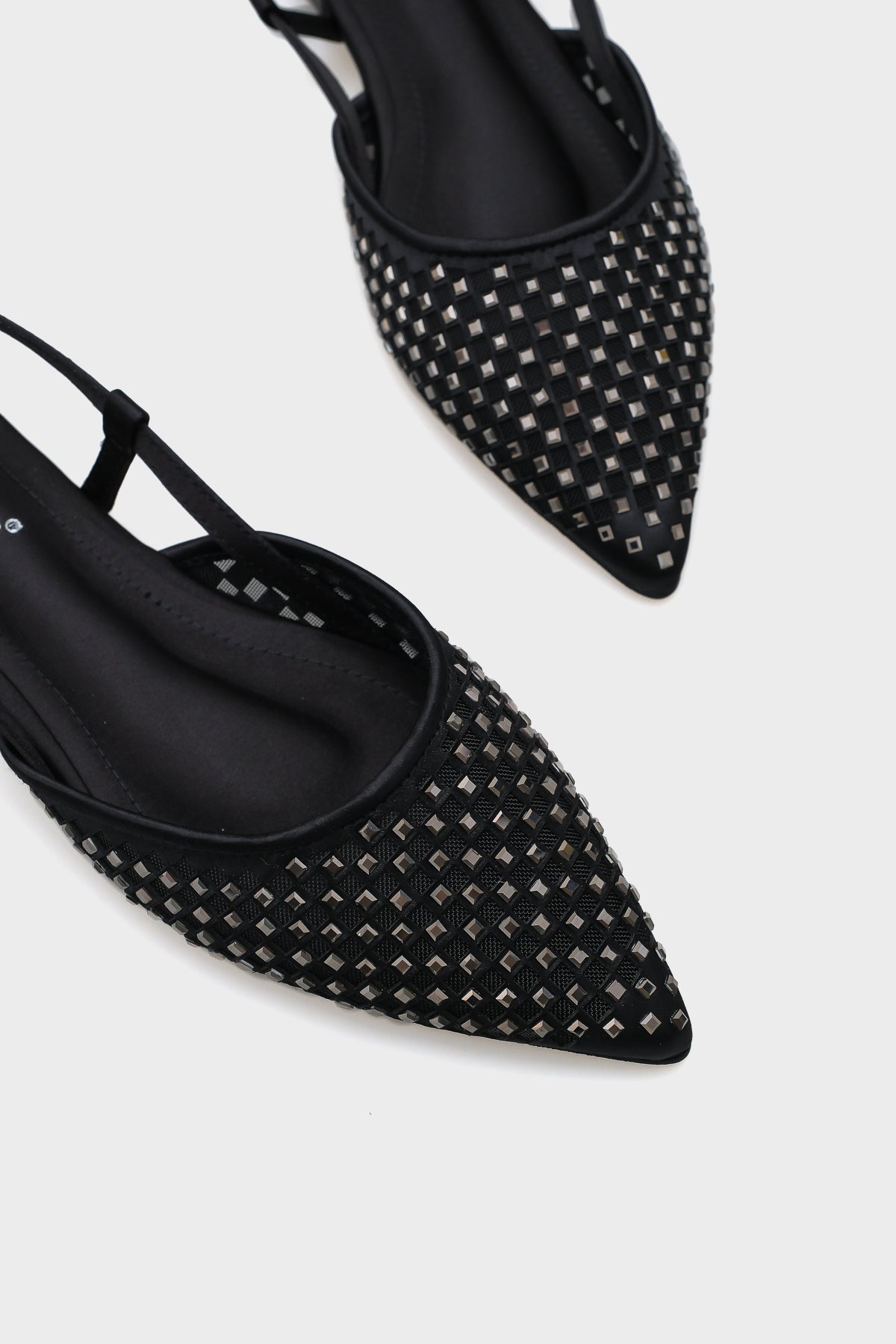 Alene Sivri Burunlu Fileli Taşlı Arkası Bantlı Kadın Babet