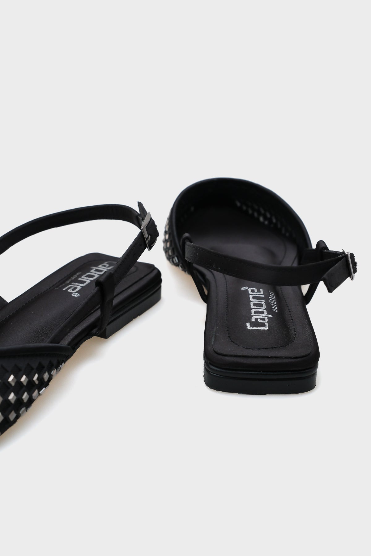 Alene Sivri Burunlu Fileli Taşlı Arkası Bantlı Kadın Babet