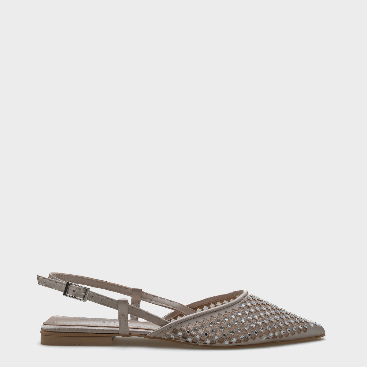 Alene Sivri Burunlu Fileli Taşlı Arkası Bantlı Kadın Babet