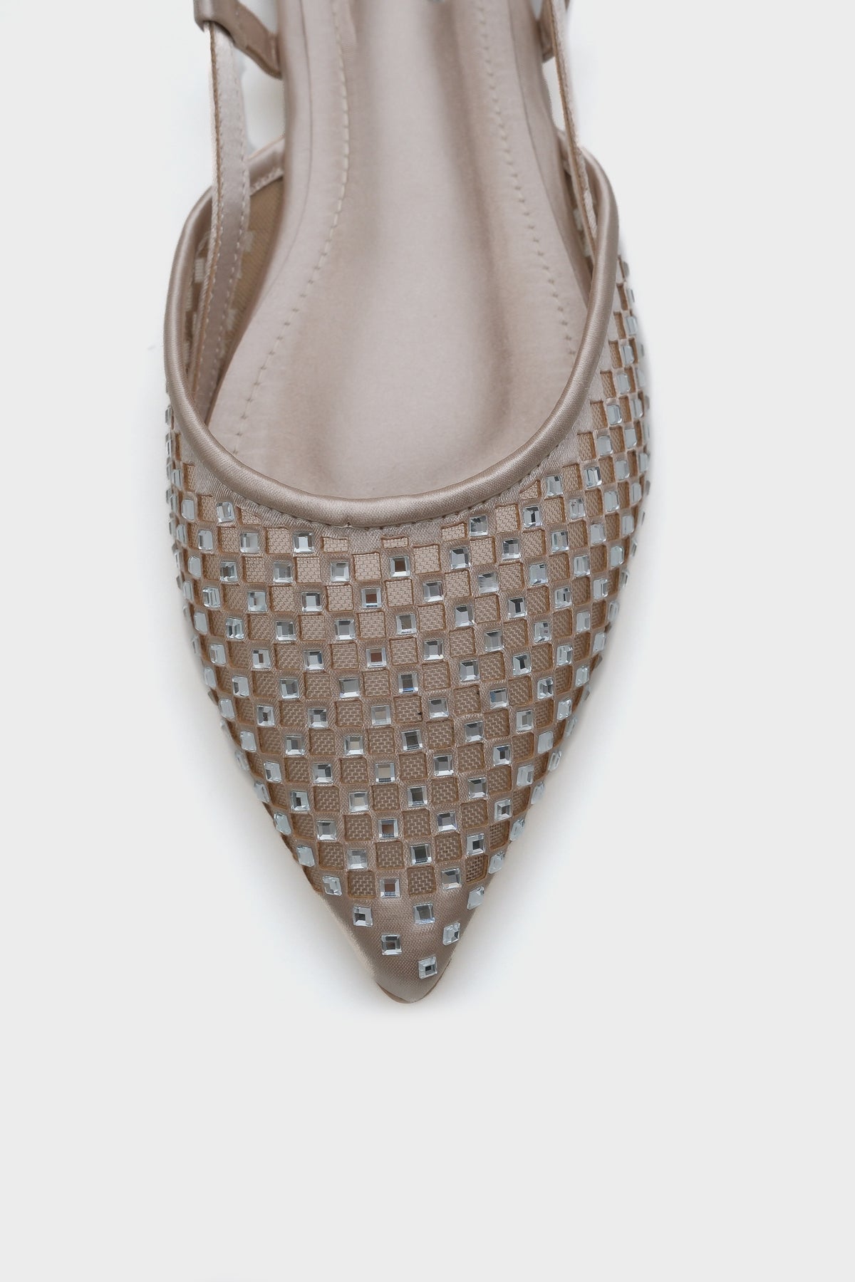 Alene Sivri Burunlu Fileli Taşlı Arkası Bantlı Kadın Babet